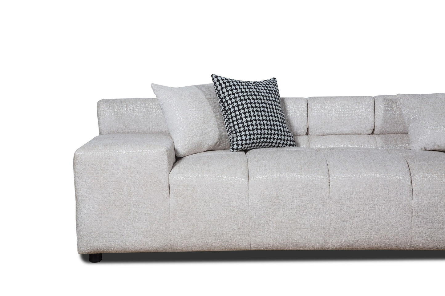 Divani Casa Rhonda - Modern Beige Fabric Modular Sectional Sofa - Stylish and Comfortable Seating for Contemporary Living Rooms