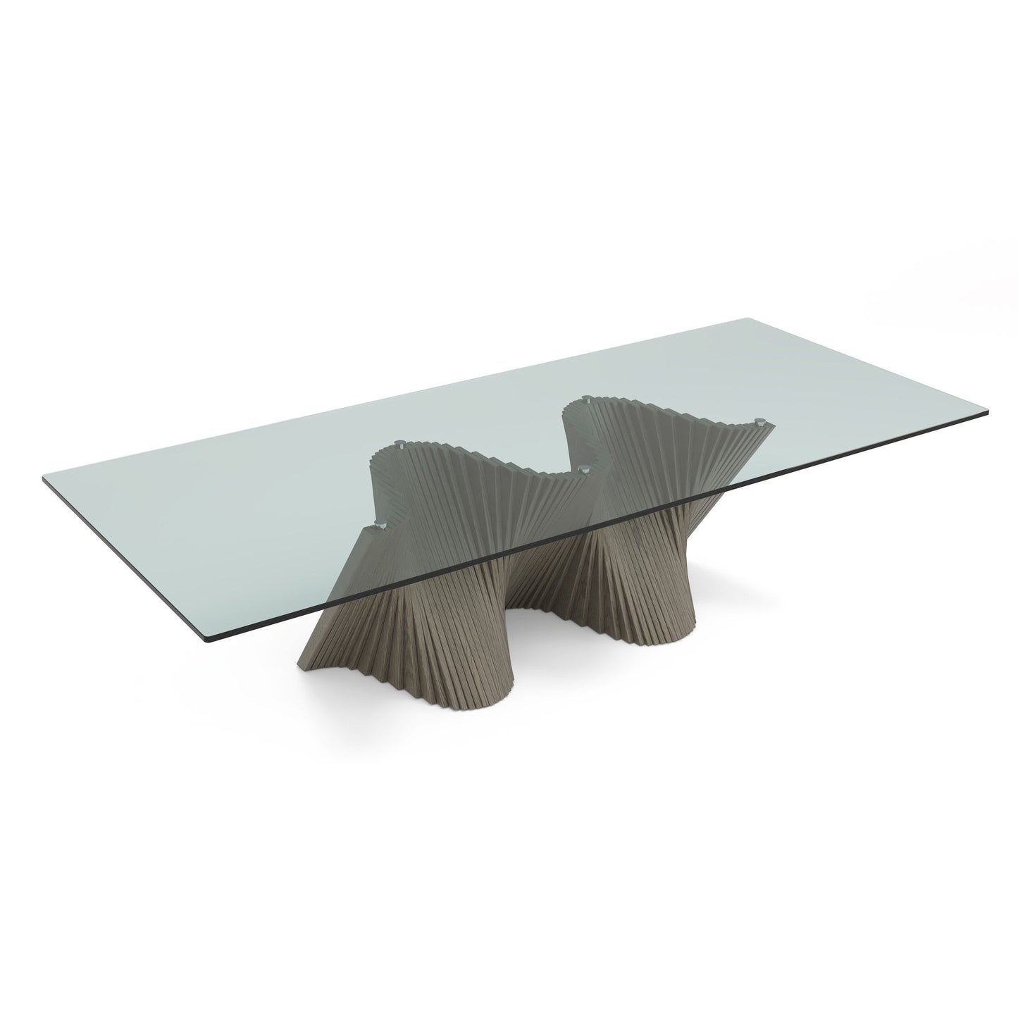 Modrest Byer Modern Glass & Grey Ash Dining Table - Sleek and Contemporary Dining Room Style