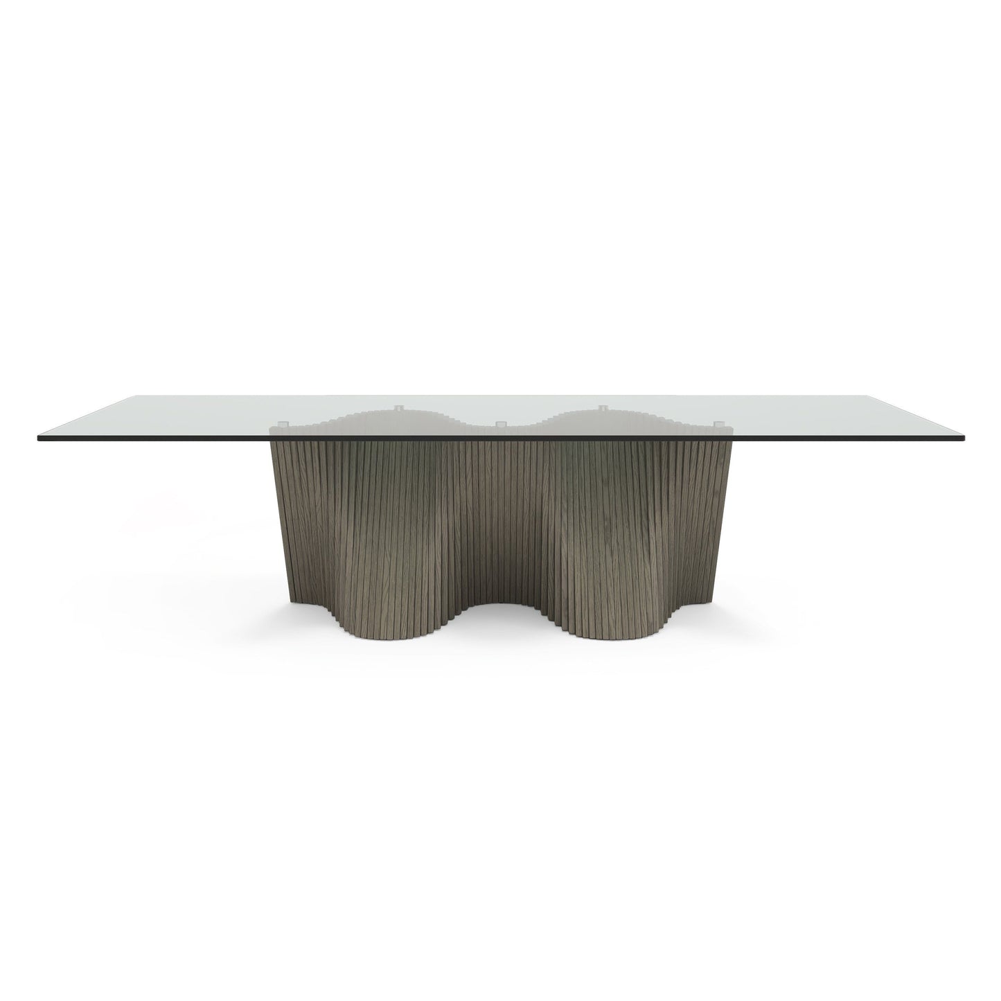 Modrest Byer Modern Glass & Grey Ash Dining Table - Sleek and Contemporary Dining Room Style