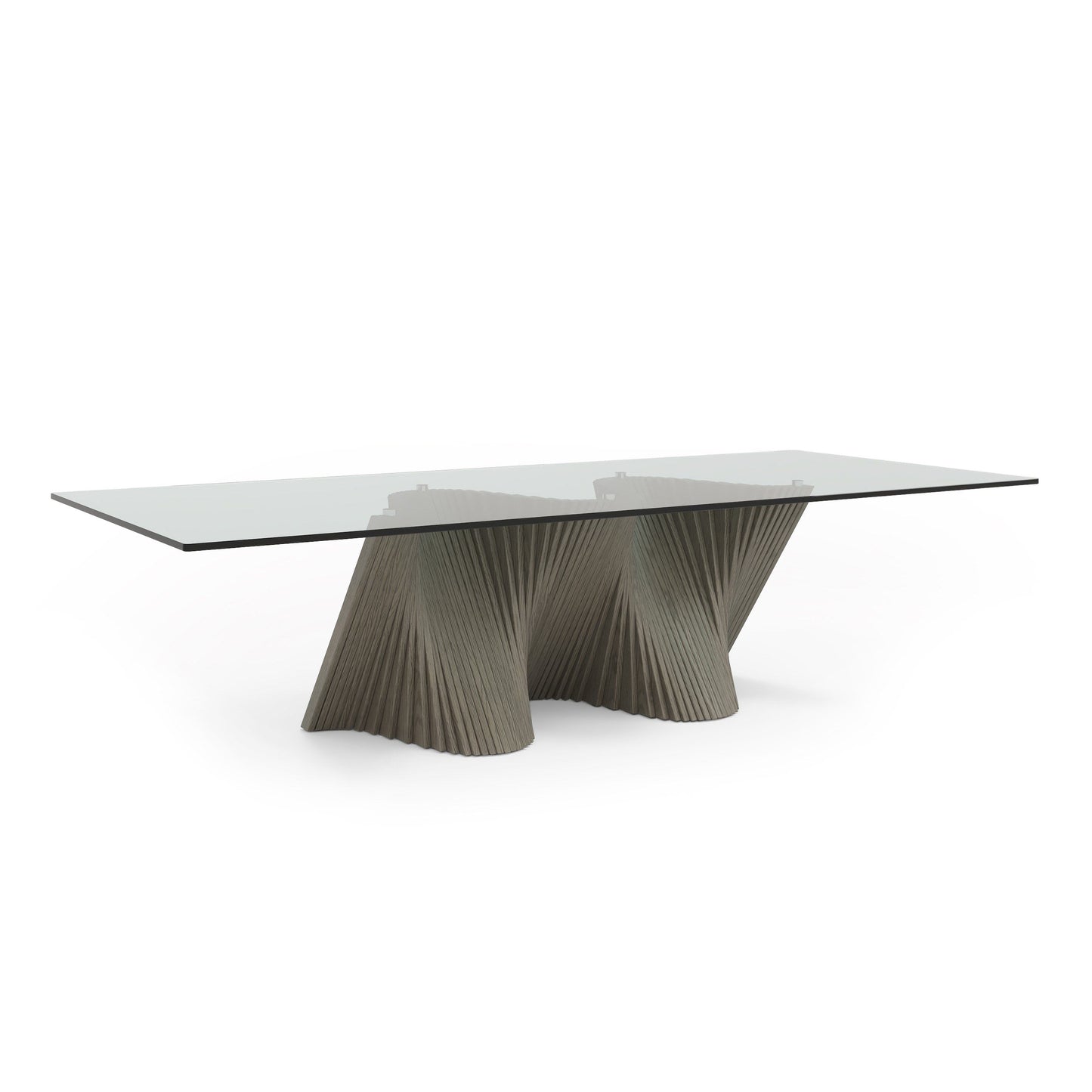 Modrest Byer Modern Glass & Grey Ash Dining Table - Sleek and Contemporary Dining Room Style