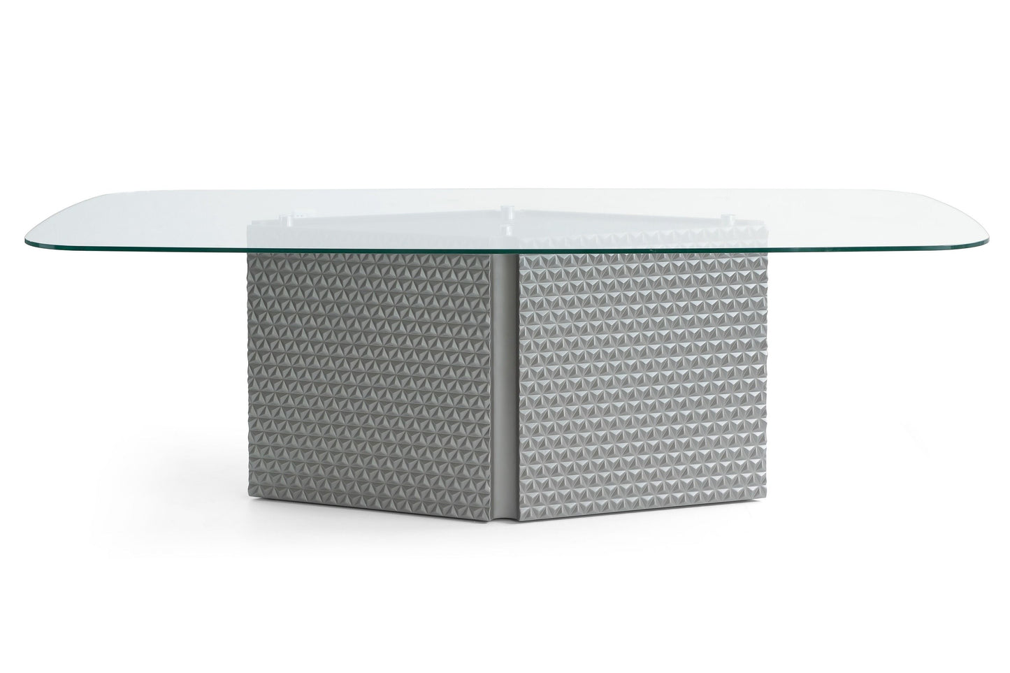 Lamod Raphael Modern Glass and Silver Dining Table – Elegant Contemporary Dining Furniture