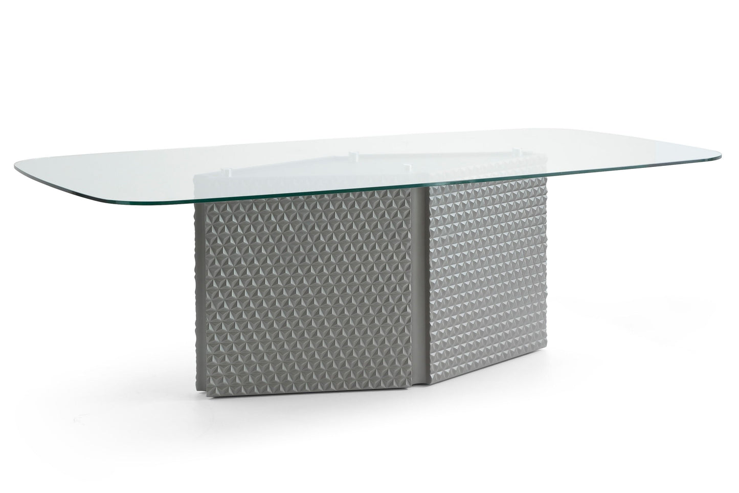 Lamod Raphael Modern Glass and Silver Dining Table – Elegant Contemporary Dining Furniture