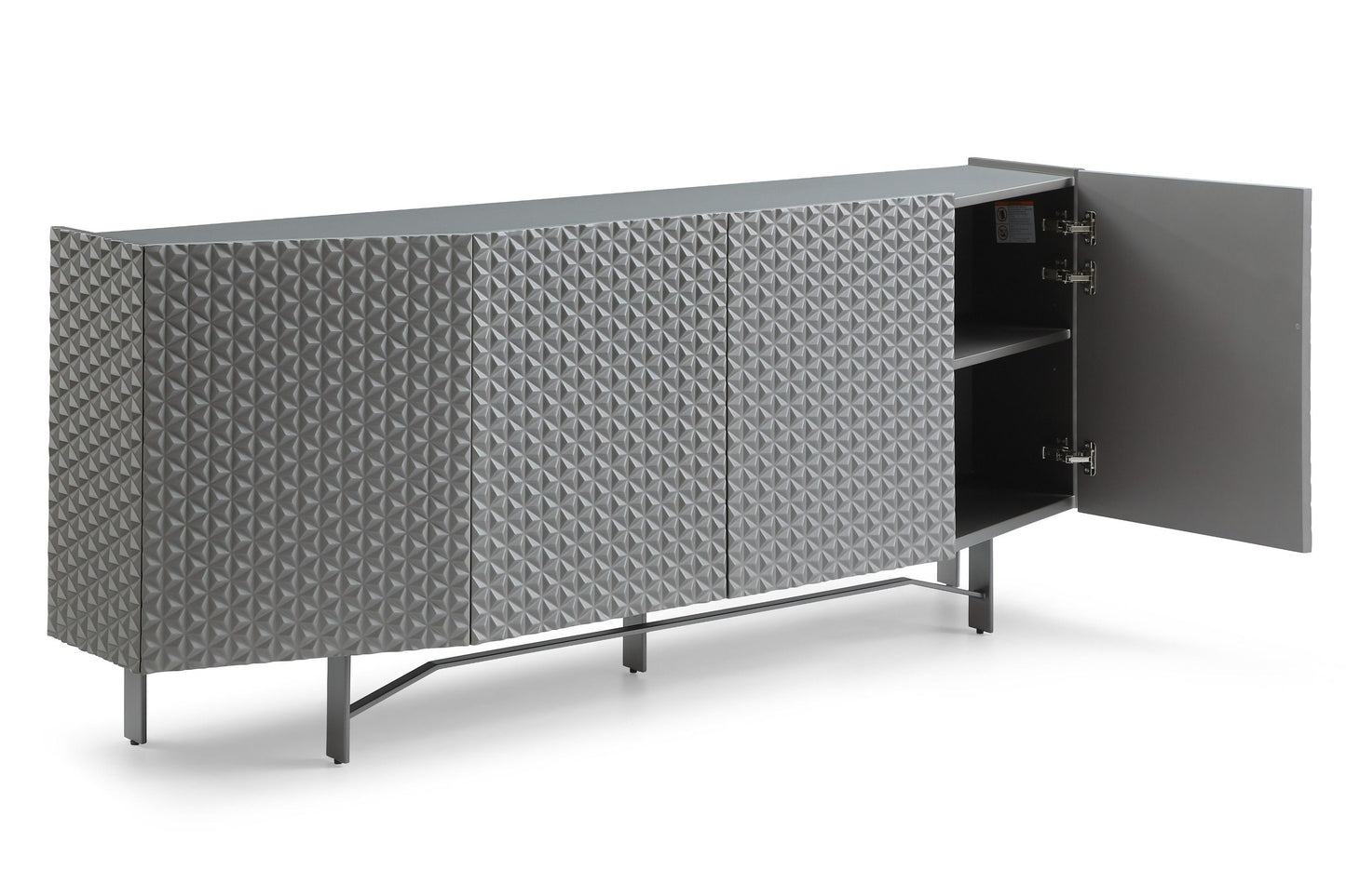 Lamod Raphael Modern Silver Buffet – Sleek Contemporary Sideboard Cabinet