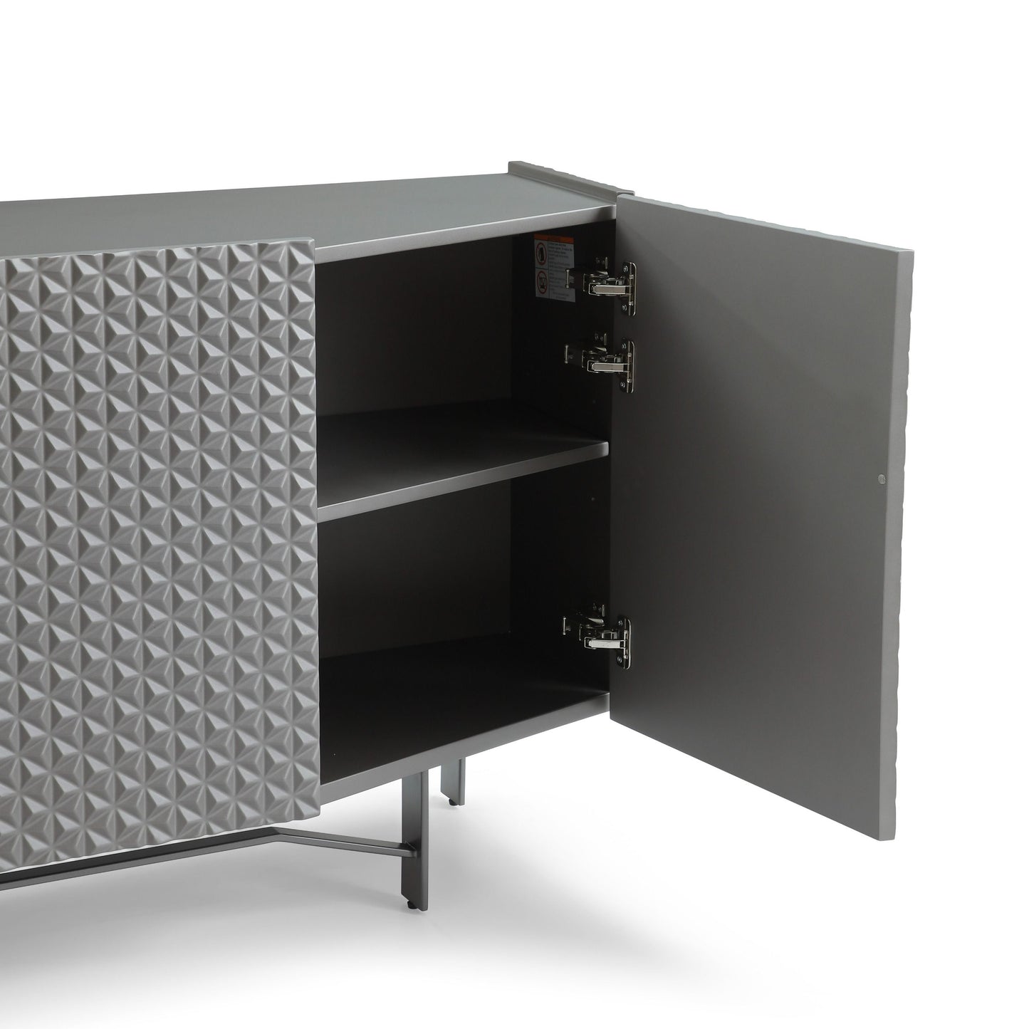 Lamod Raphael Modern Silver Buffet – Sleek Contemporary Sideboard Cabinet