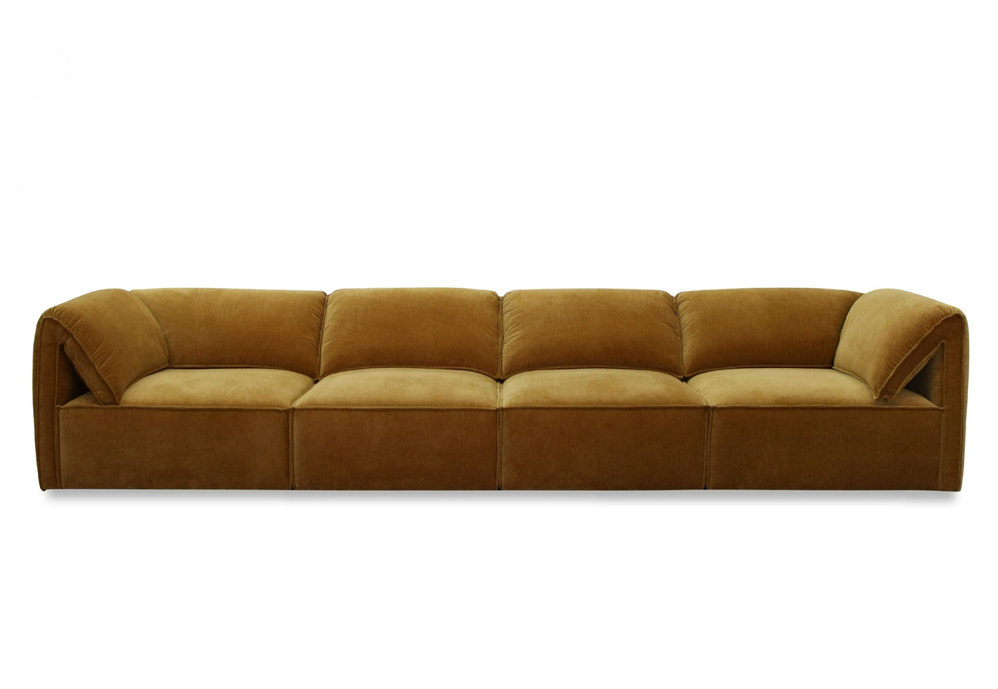 Divani Casa Gene Modern Ochre Fabric 5-Piece Modular Sectional Sofa - Versatile and Stylish Seating for Your Living Room