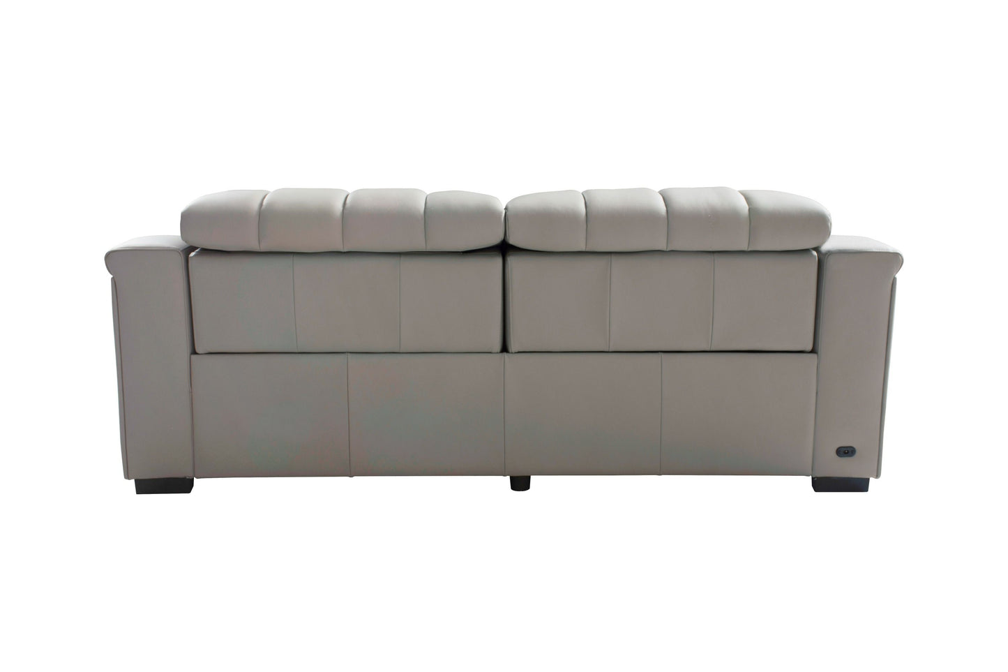 Divani Casa Paddy Modern Grey Leather Sofa with 2 Recliners - Luxurious and Comfortable Seating for Your Living Room