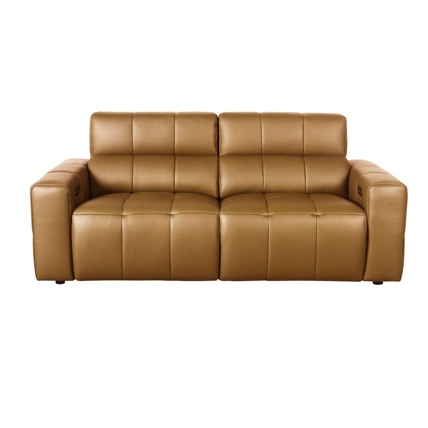 Divani Casa Chevak Modern Brown Leather Sofa with 2 Recliners - Stylish and Comfortable Seating for Relaxed Living Spaces