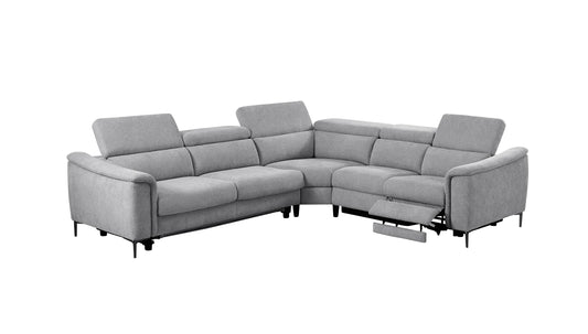 Divani Casa Coffman Modern Grey Fabric Sectional Sofa with Sofa Bed and Recliner - Versatile and Comfortable Seating for Contemporary Living Rooms