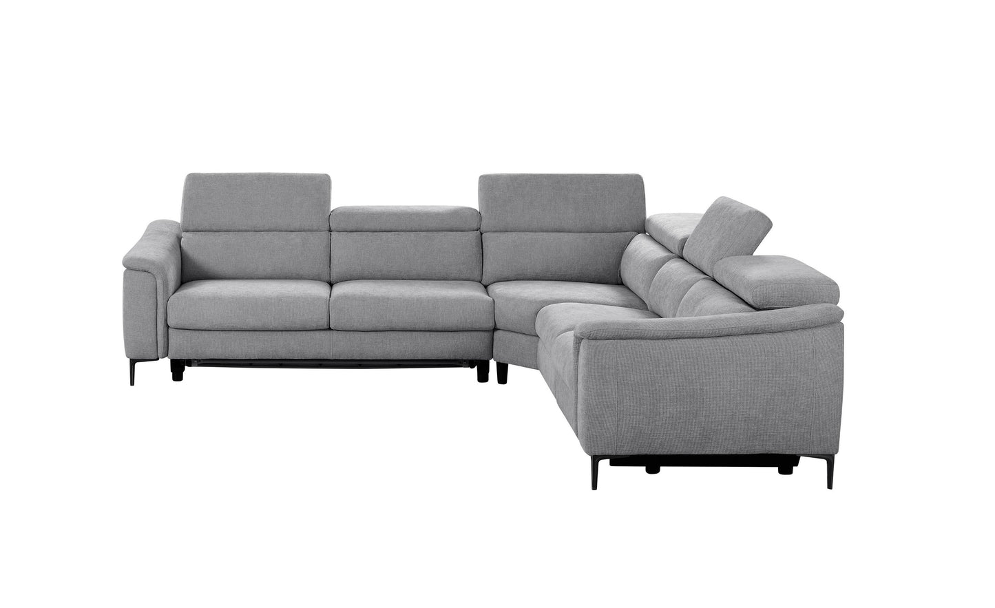Divani Casa Coffman Modern Grey Fabric Sectional Sofa with Sofa Bed and Recliner - Versatile and Comfortable Seating for Contemporary Living Rooms