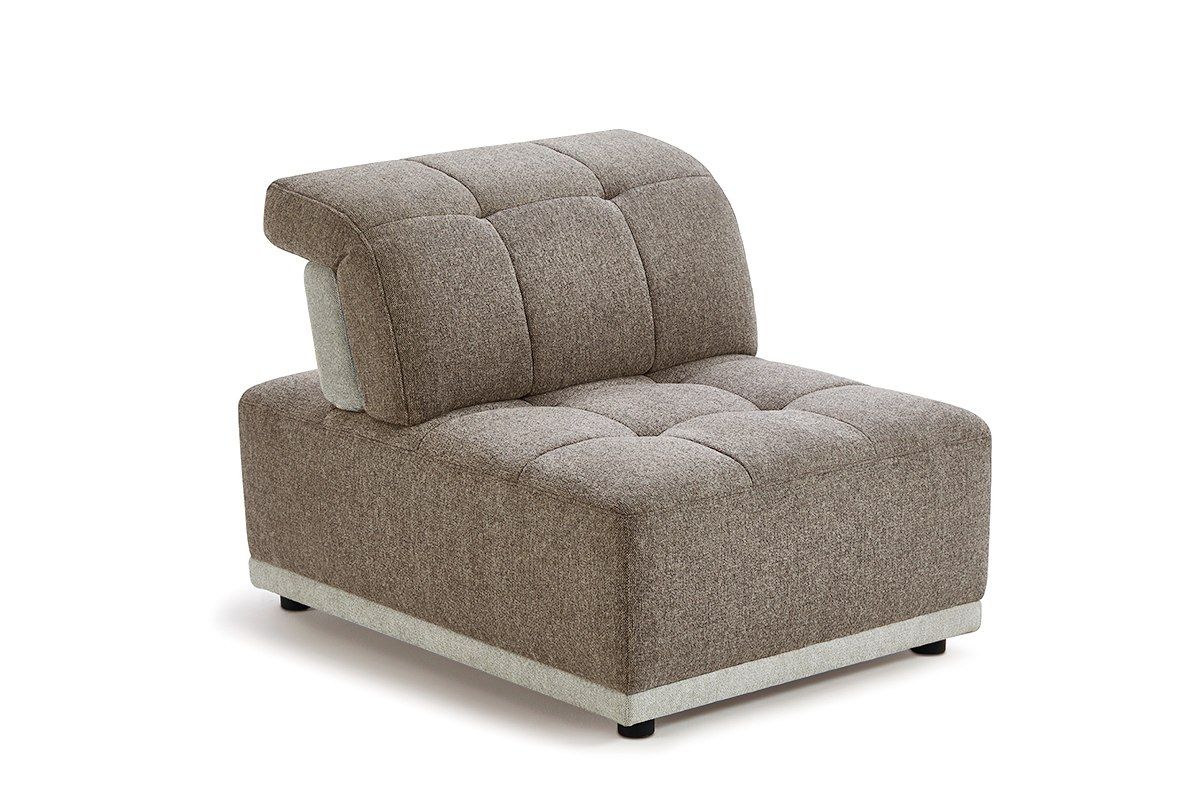 Divani Casa Ekron Modern Brown & Beige Fabric Modular Sectional Sofa - Stylish and Comfortable Seating for Any Living Room