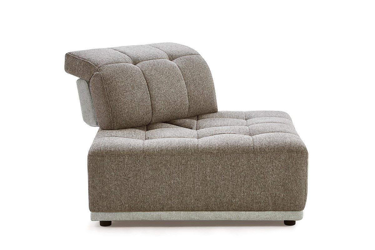 Divani Casa Ekron Modern Brown & Beige Fabric Modular Sectional Sofa - Stylish and Comfortable Seating for Any Living Room