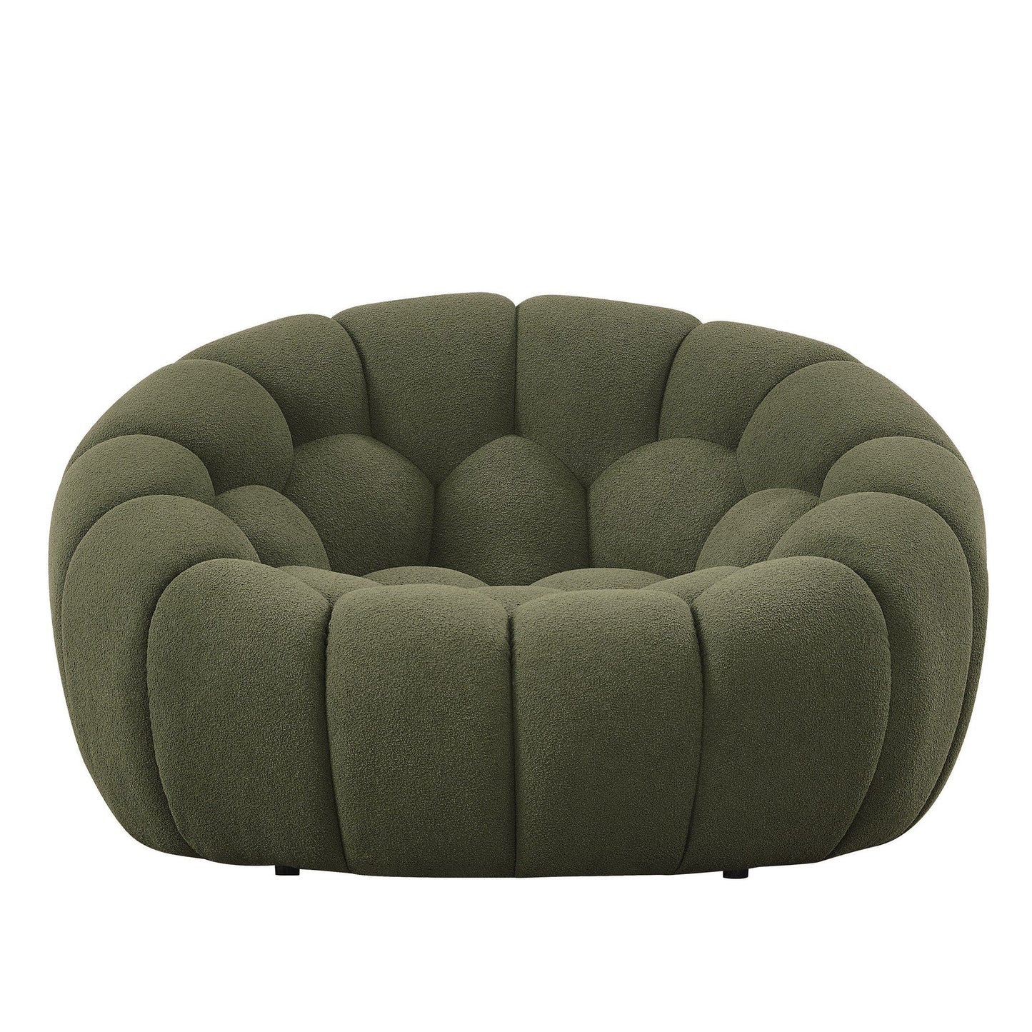 Divani Casa Yolonda Modern Curved Green Fabric Sofa Set β Stylish Contemporary Living Room Seating