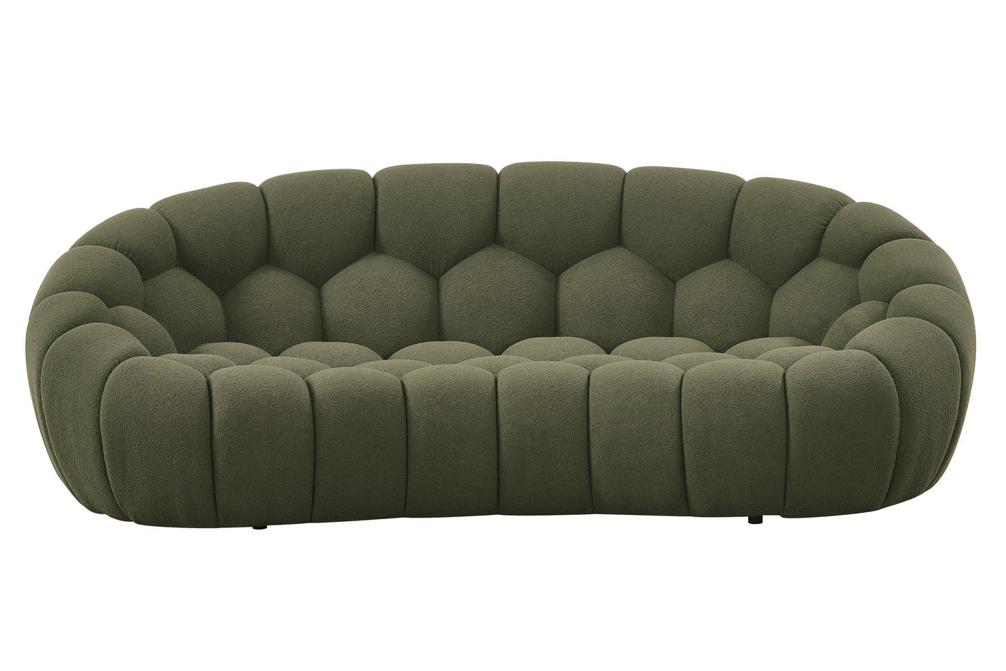 Divani Casa Yolonda Modern Curved Green Fabric Sofa Set β Stylish Contemporary Living Room Seating