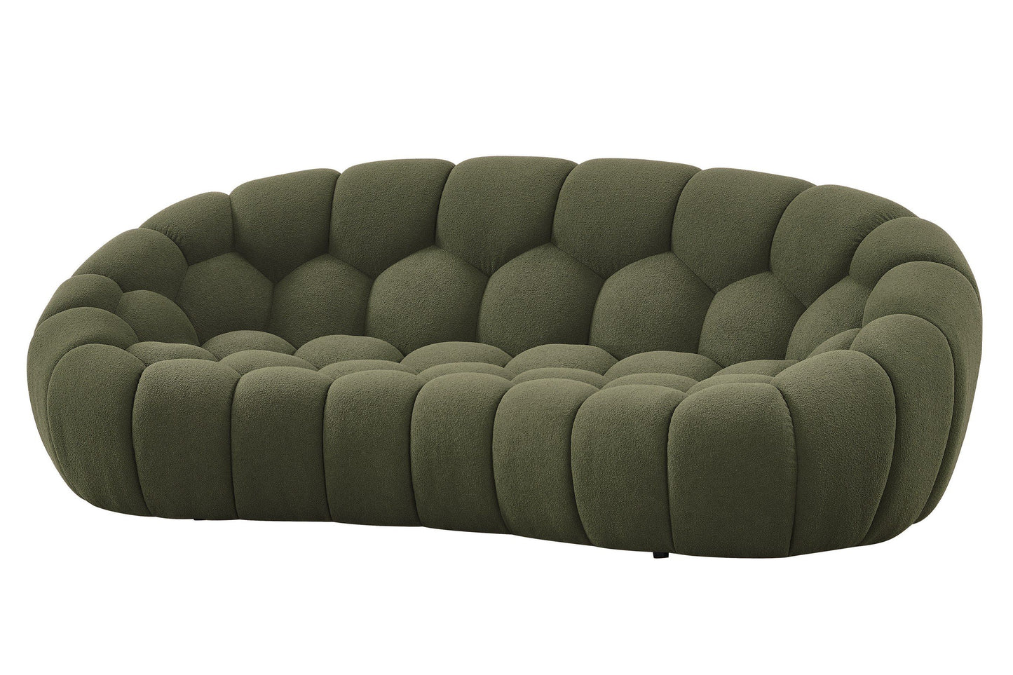 Divani Casa Yolonda Modern Curved Green Fabric Sofa Set β Stylish Contemporary Living Room Seating
