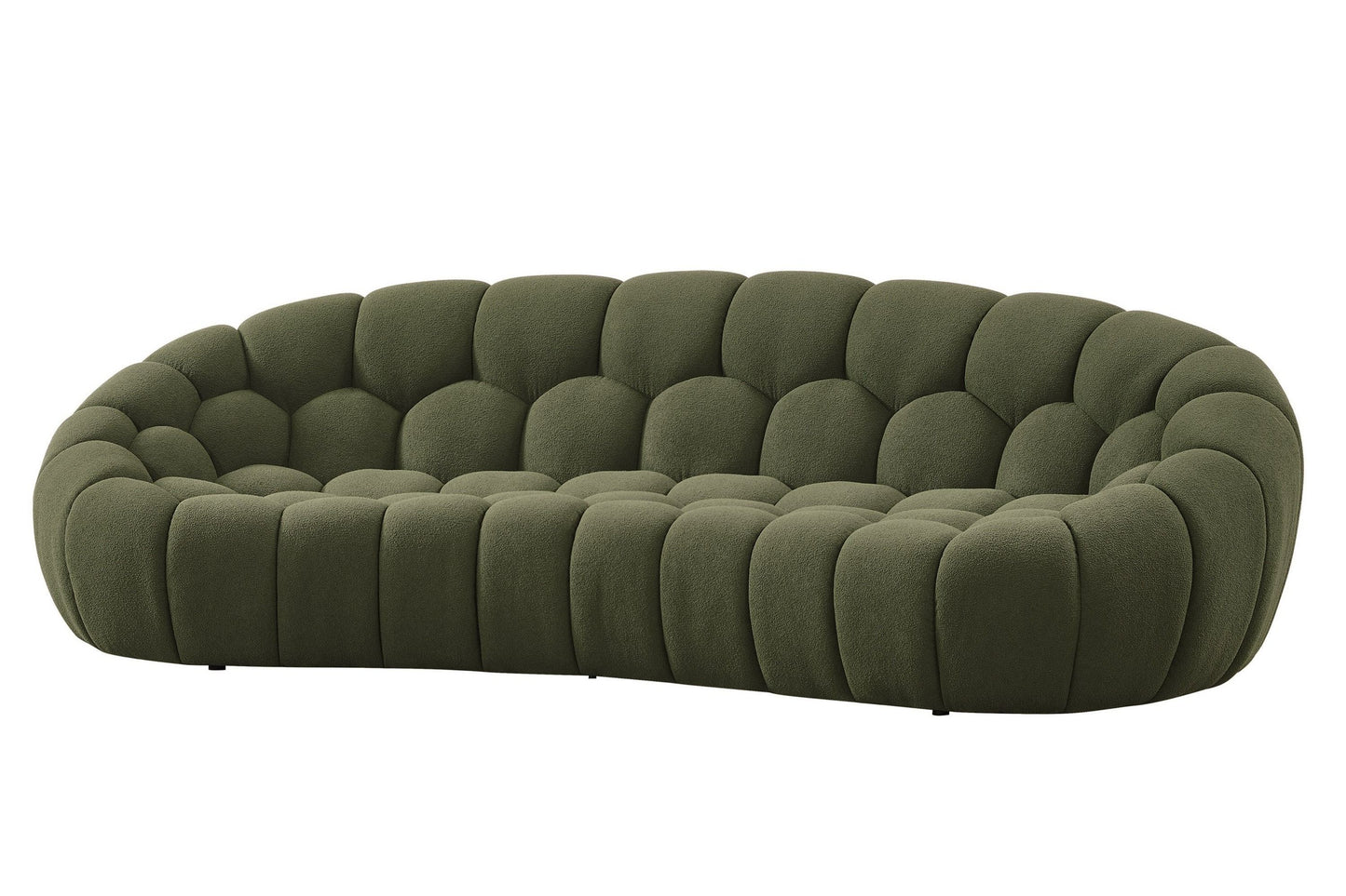 Divani Casa Yolonda Modern Curved Green Fabric Sofa Set β Stylish Contemporary Living Room Seating