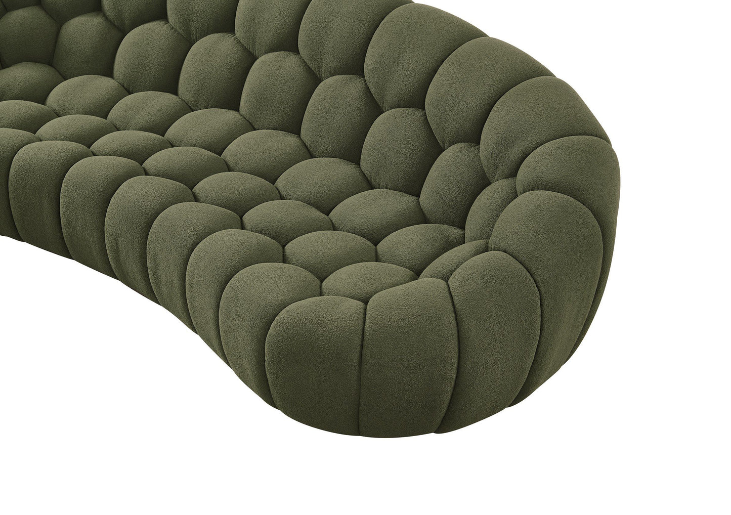 Divani Casa Yolonda Modern Curved Green Fabric Sofa Set β Stylish Contemporary Living Room Seating