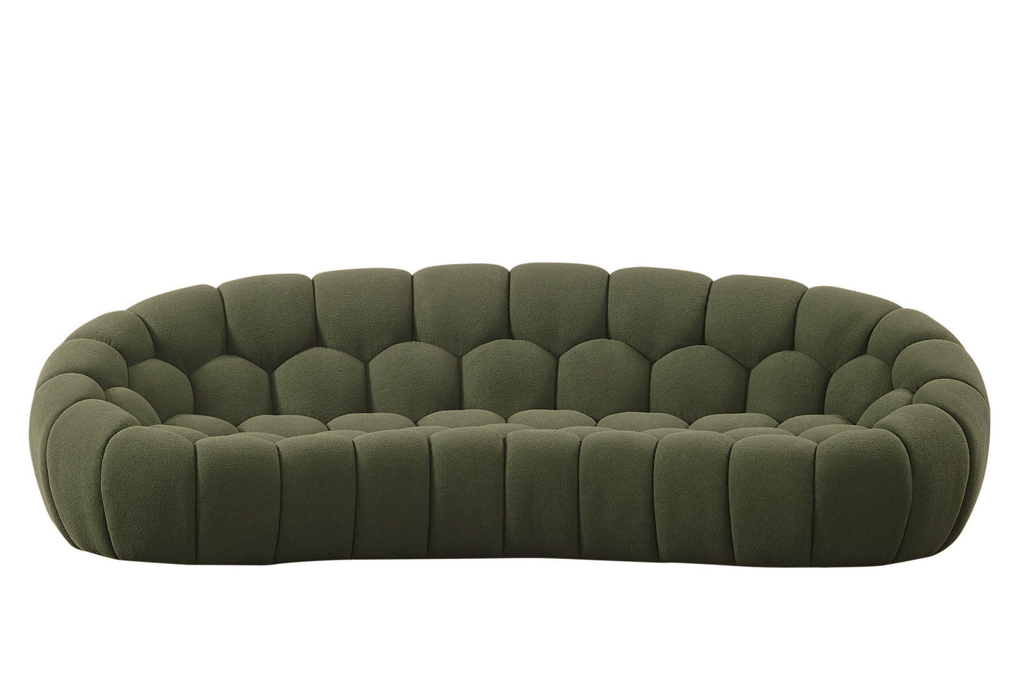 Divani Casa Yolonda Modern Curved Green Fabric Sofa Set β Stylish Contemporary Living Room Seating