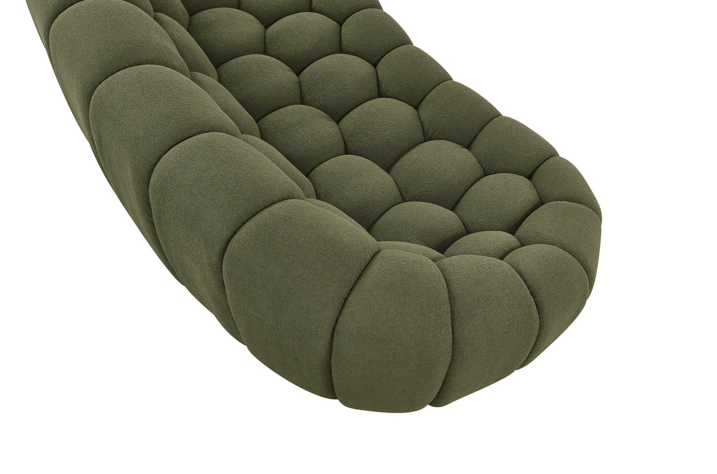 Divani Casa Yolonda Modern Curved Green Fabric Sofa Set β Stylish Contemporary Living Room Seating