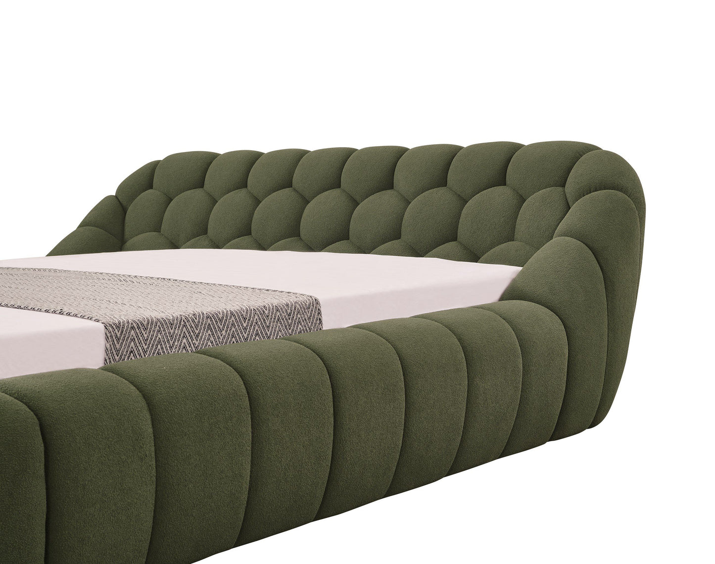 Divani Casa Yolonda Modern Green Fabric Bed β Stylish Contemporary Upholstered Bed Frame