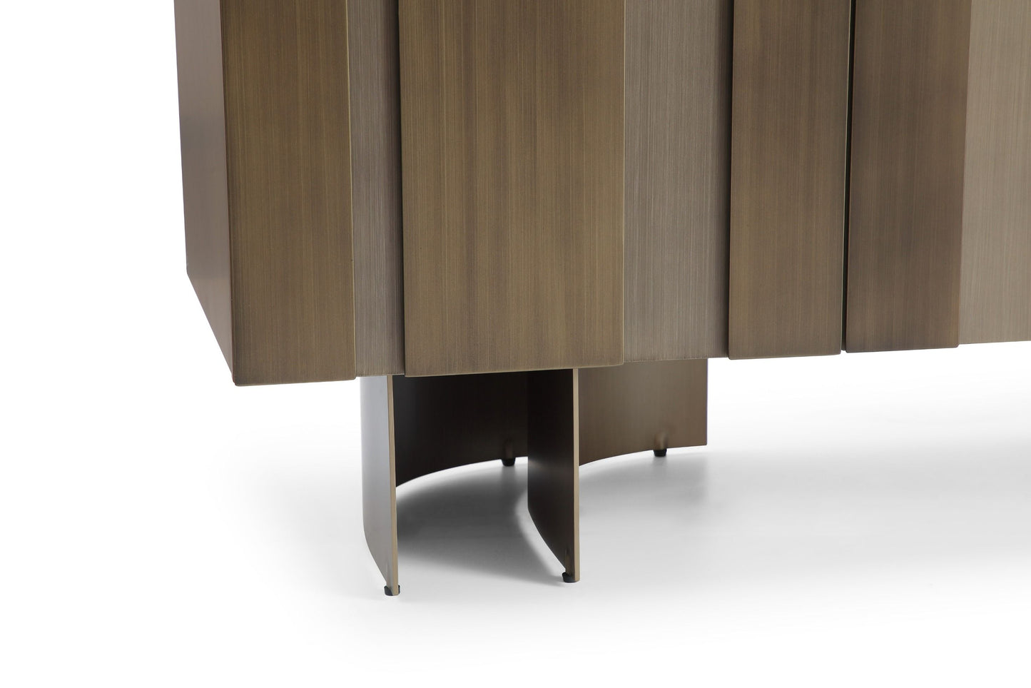 Lamod Kiefer Modern Faux Travertine Ceramic and Bronze Buffet – Elegant Sideboard Cabinet