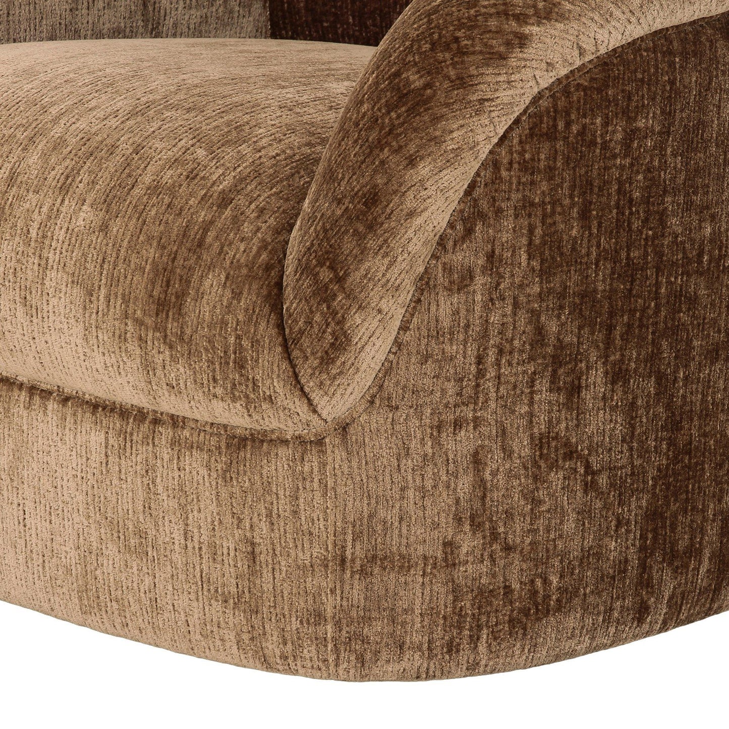 Sheth Modern Brown Fabric Curved 2βPiece Sectional Sofa with Pillows