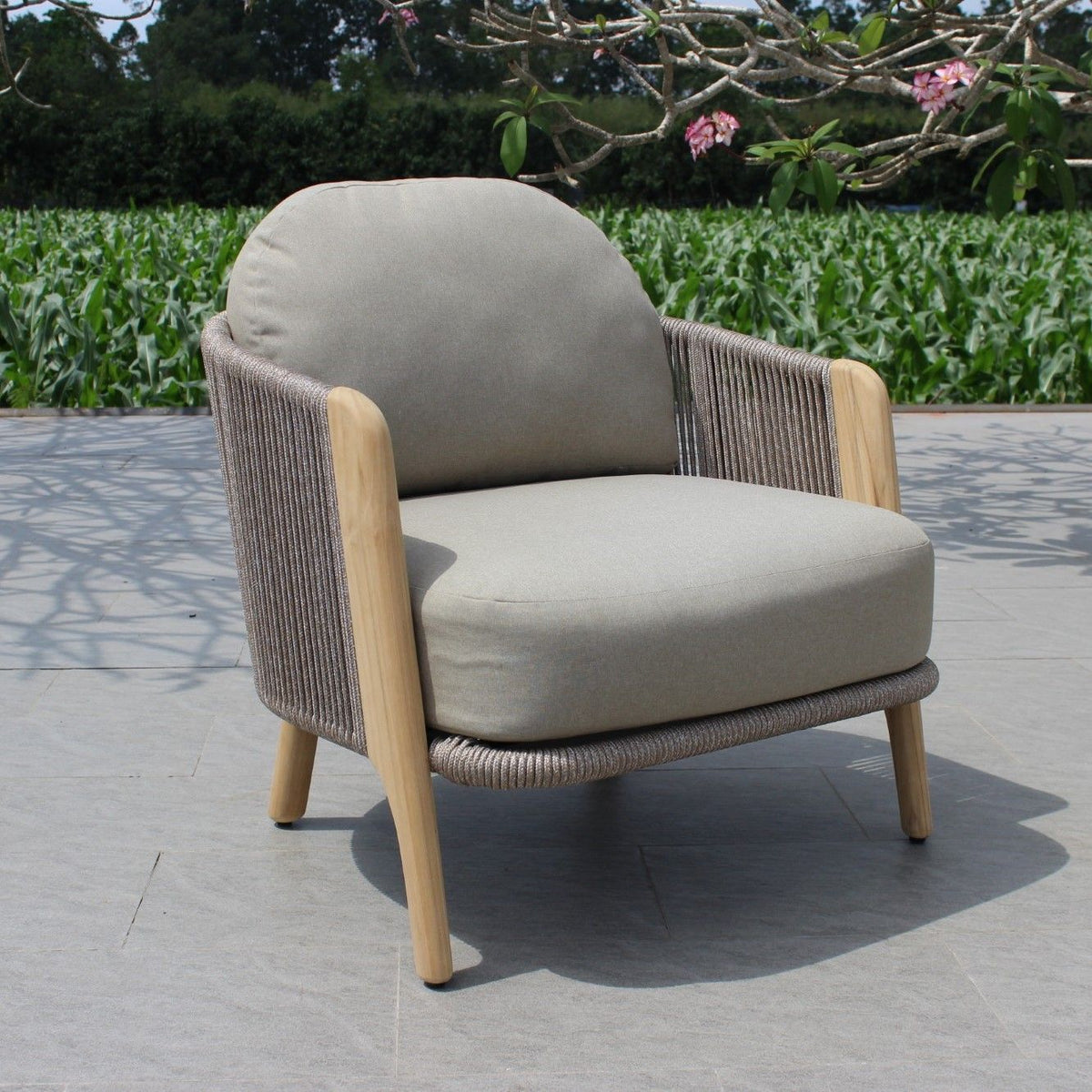 Cayman Outdoor Beige Teak Sofa Set