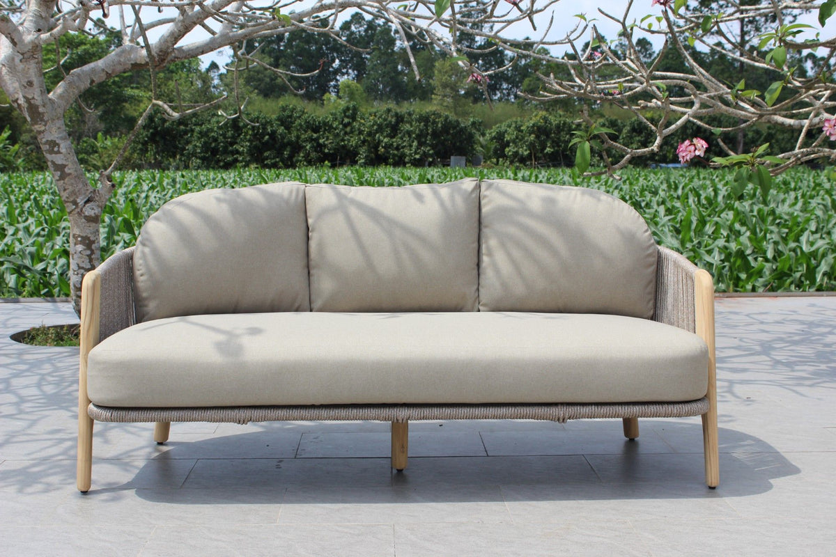 Cayman Outdoor Beige Teak Sofa Set