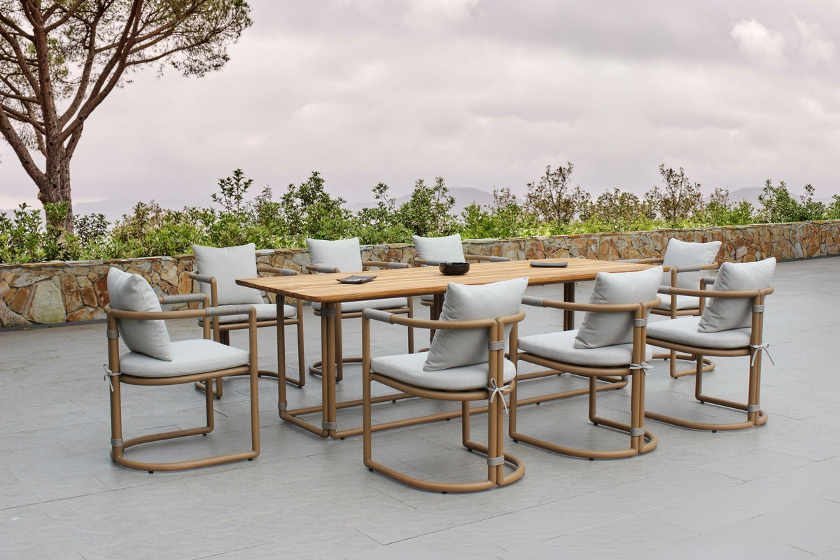 Malta Outdoor Light Grey Teak Dining Set