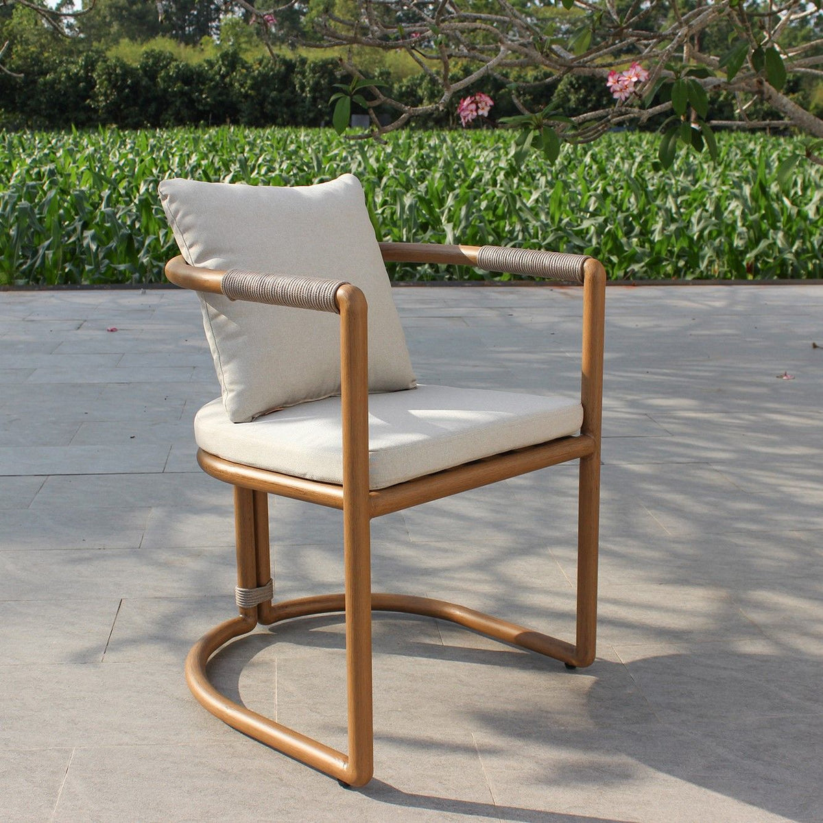 Malta Outdoor Light Grey Teak Dining Set