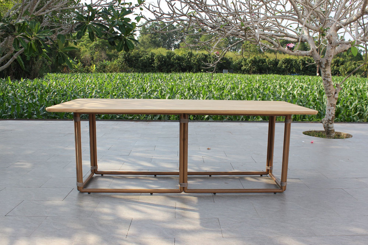 Malta Outdoor Light Grey Teak Dining Set
