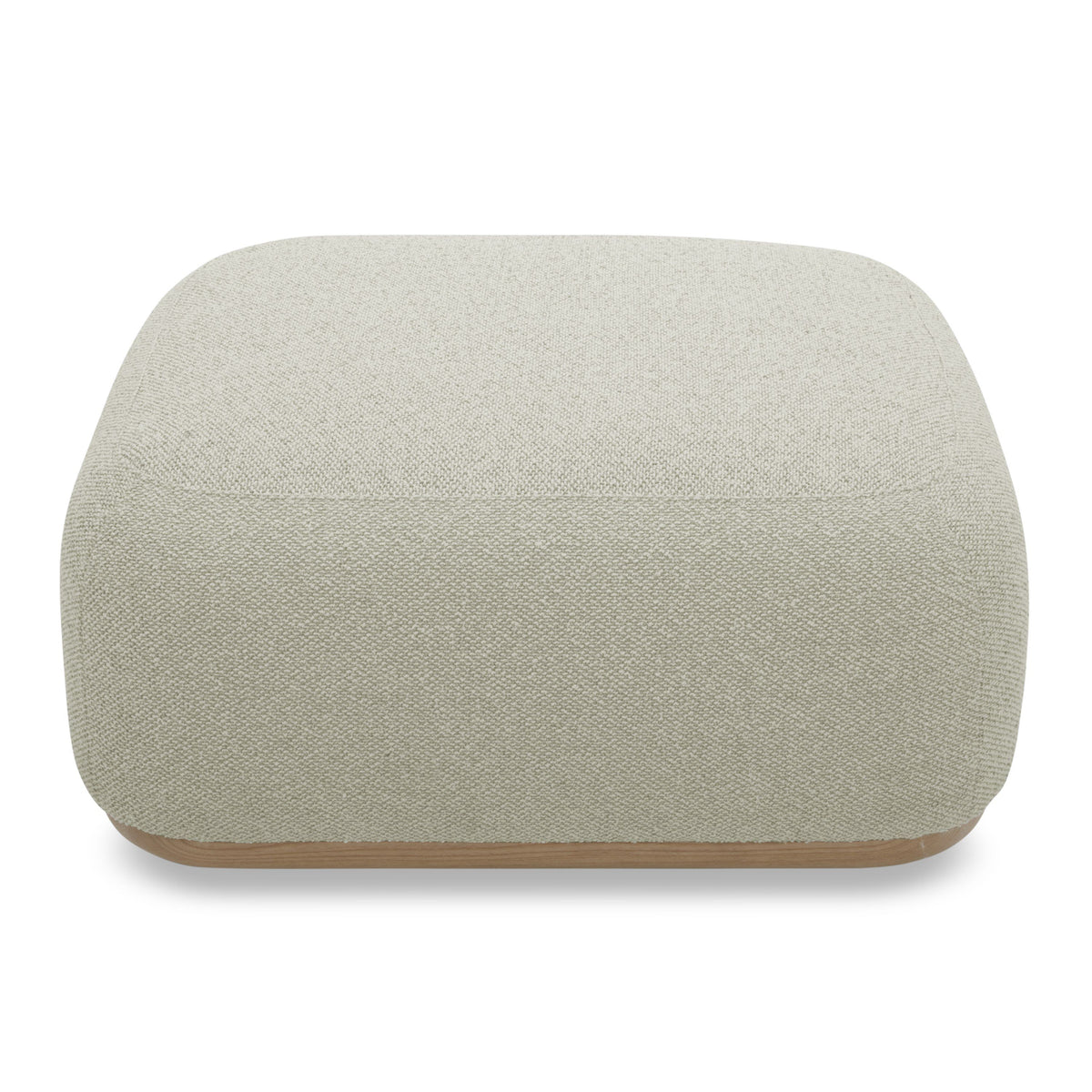 Evans Contemporary Off‑White Fabric Ottoman