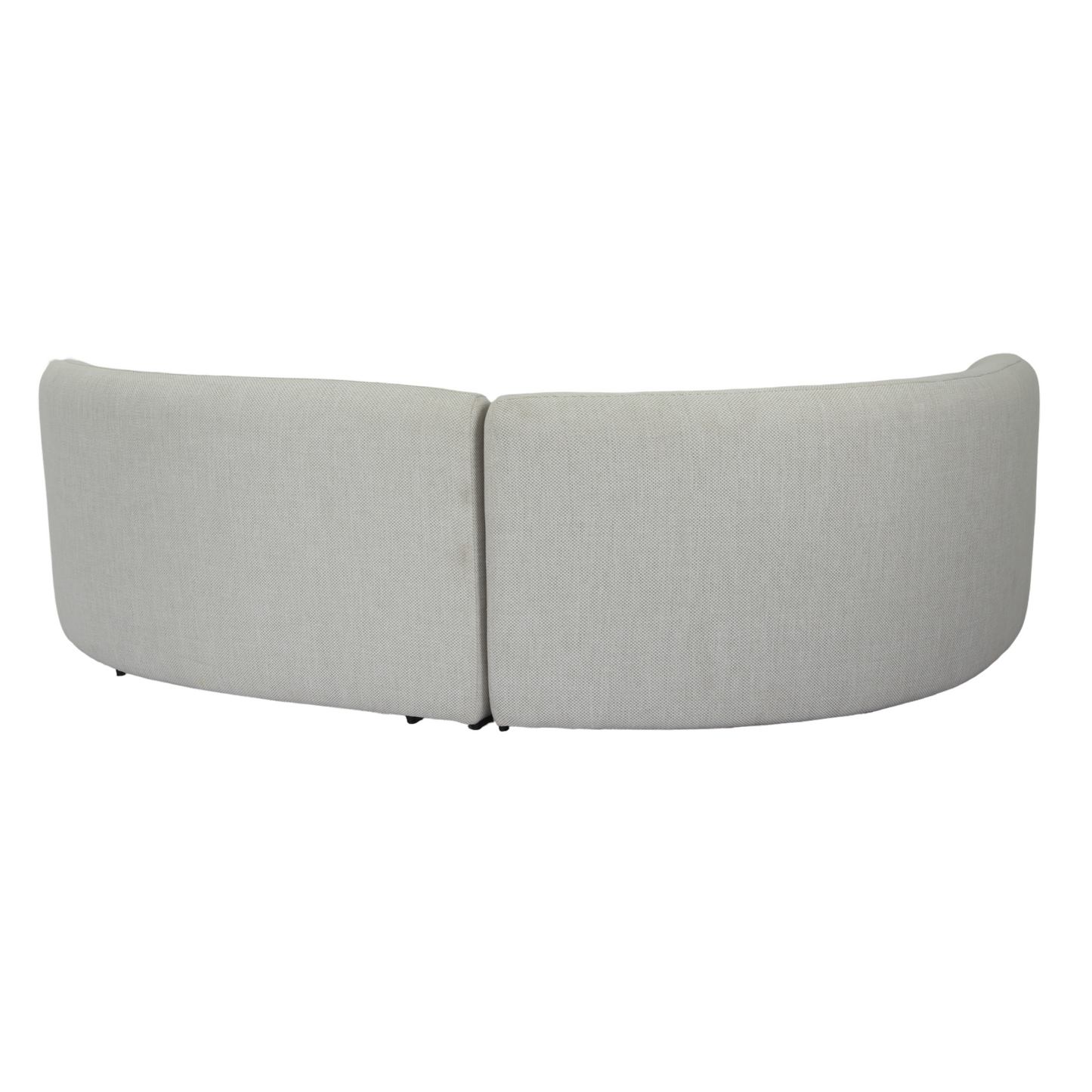 Lucena Outdoor Oyster Olefin Fabric Curved Sectional Sofa