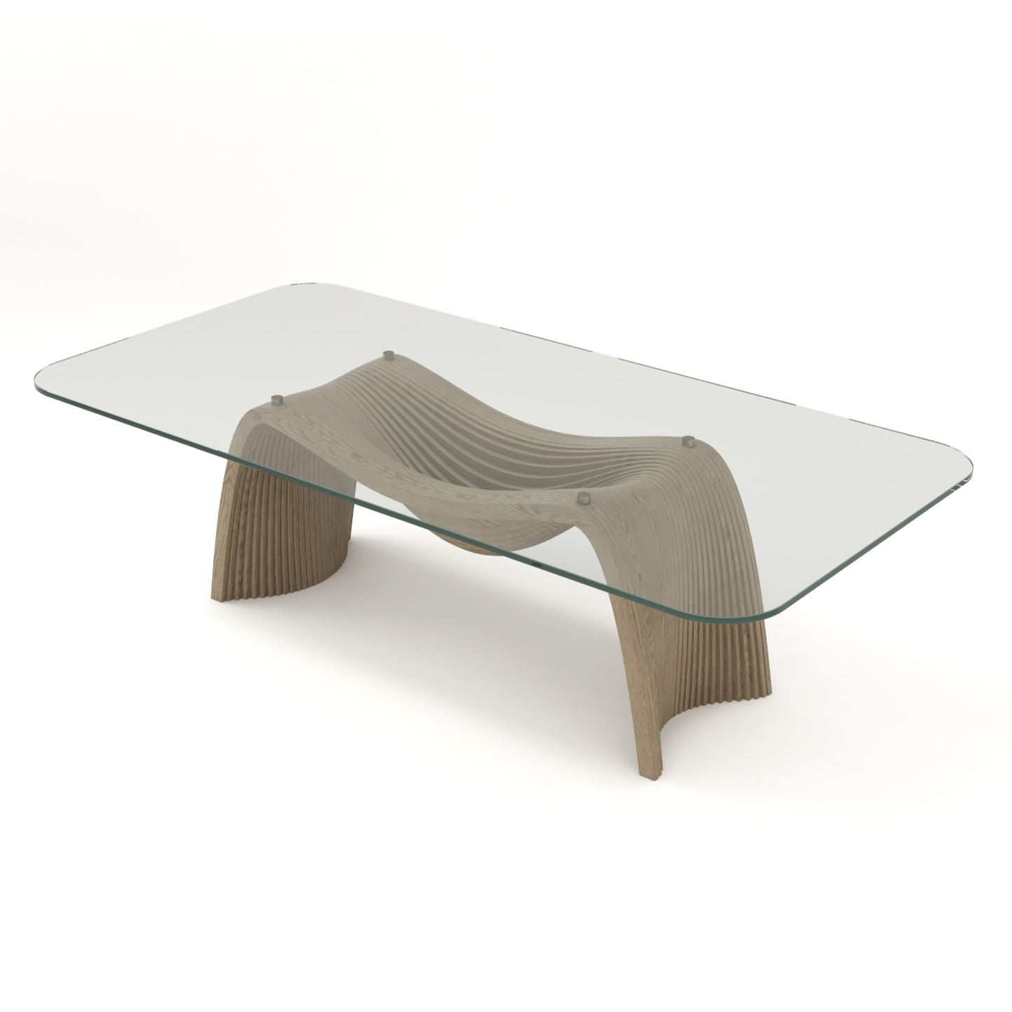 Pangea MidβCentury Modern Glass and Buckwheat Ash Dining Table