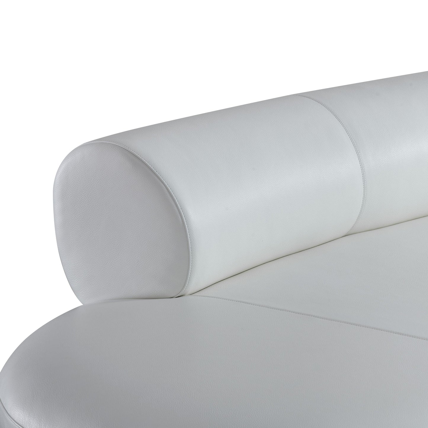 Stuart Contemporary White Leather Left Facing Chaise Sectional Sofa