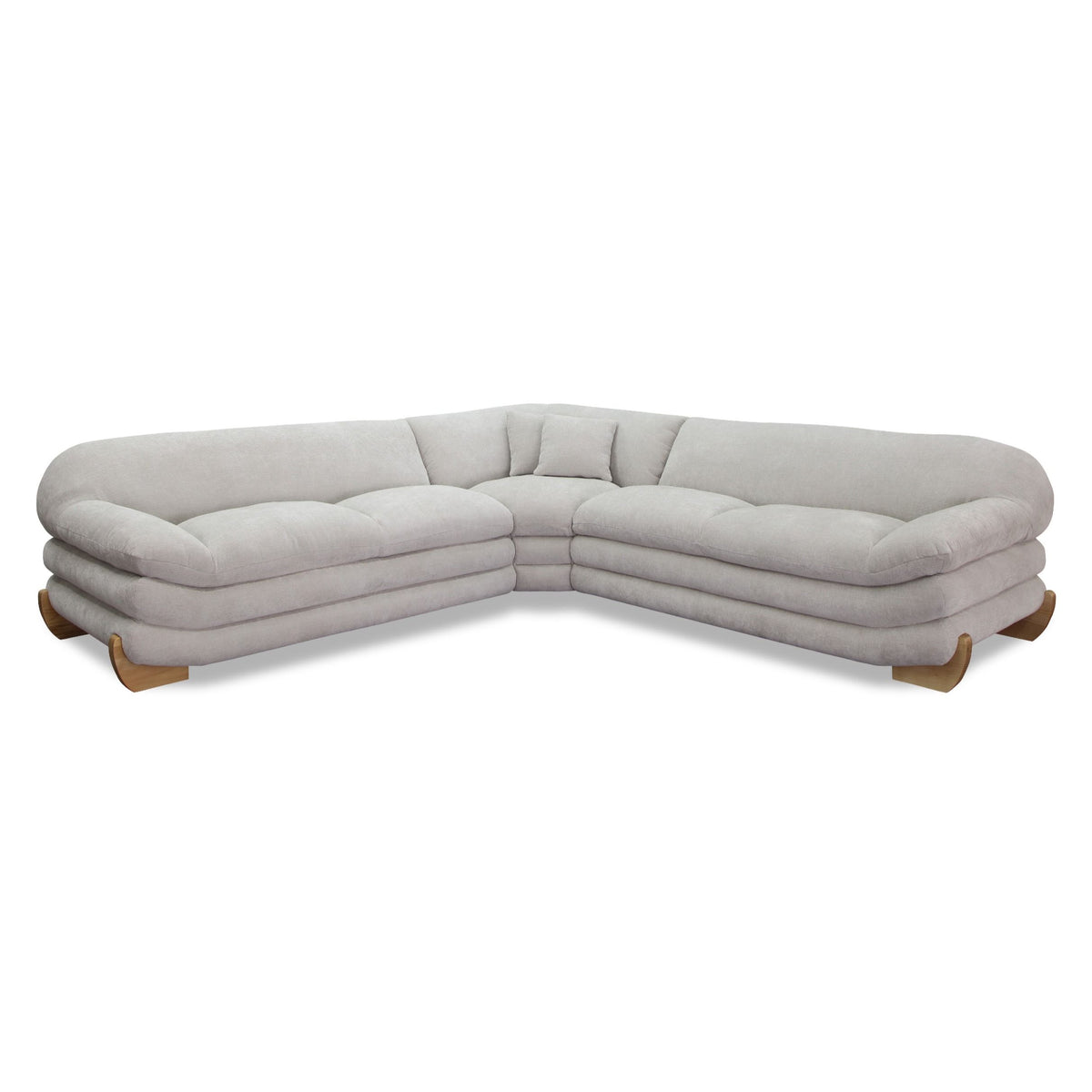 Crockett Modern Light Grey Fabric Sectional Sofa