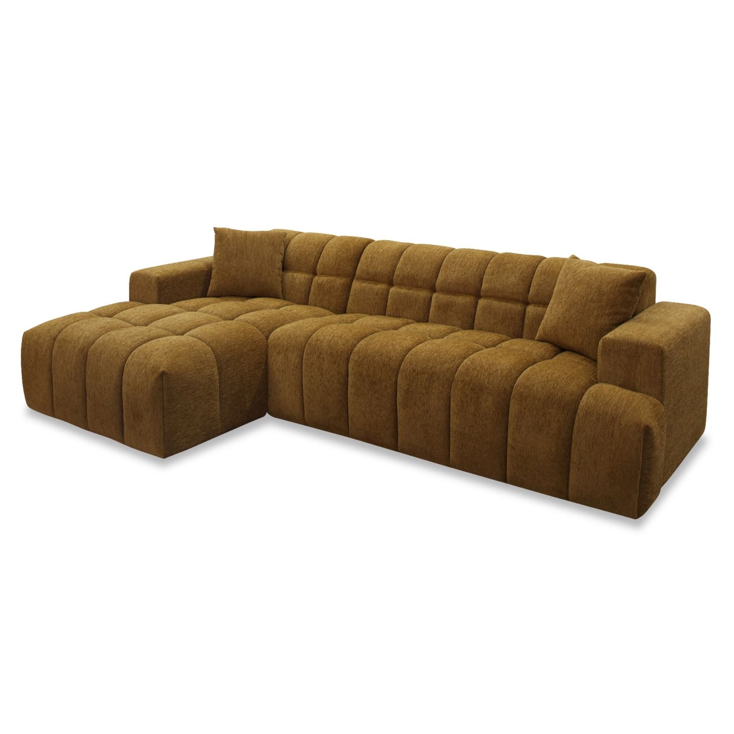 Shapiro Modern Brown Fabric Sectional Sofa with Left Facing Chaise