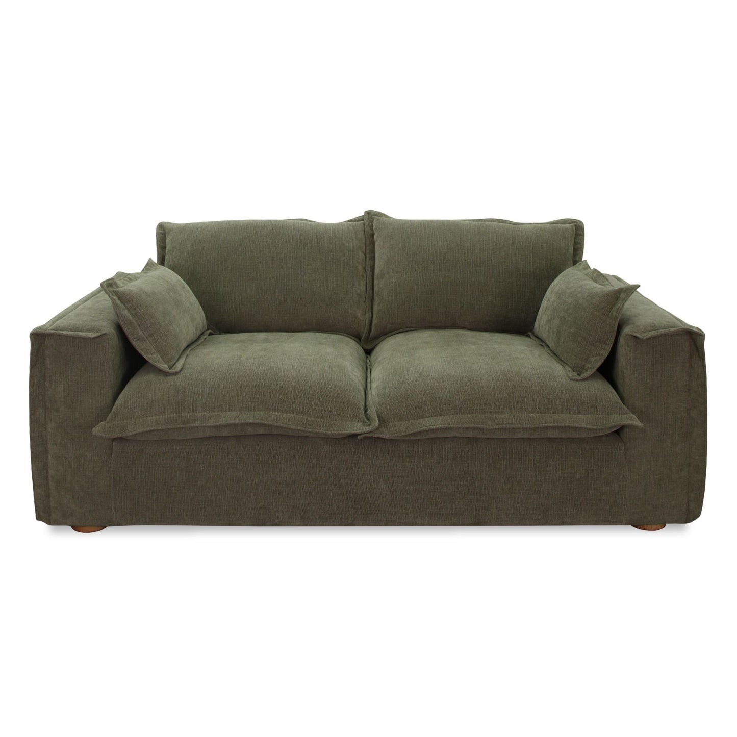Durbin Modern Green Fabric Loveseat