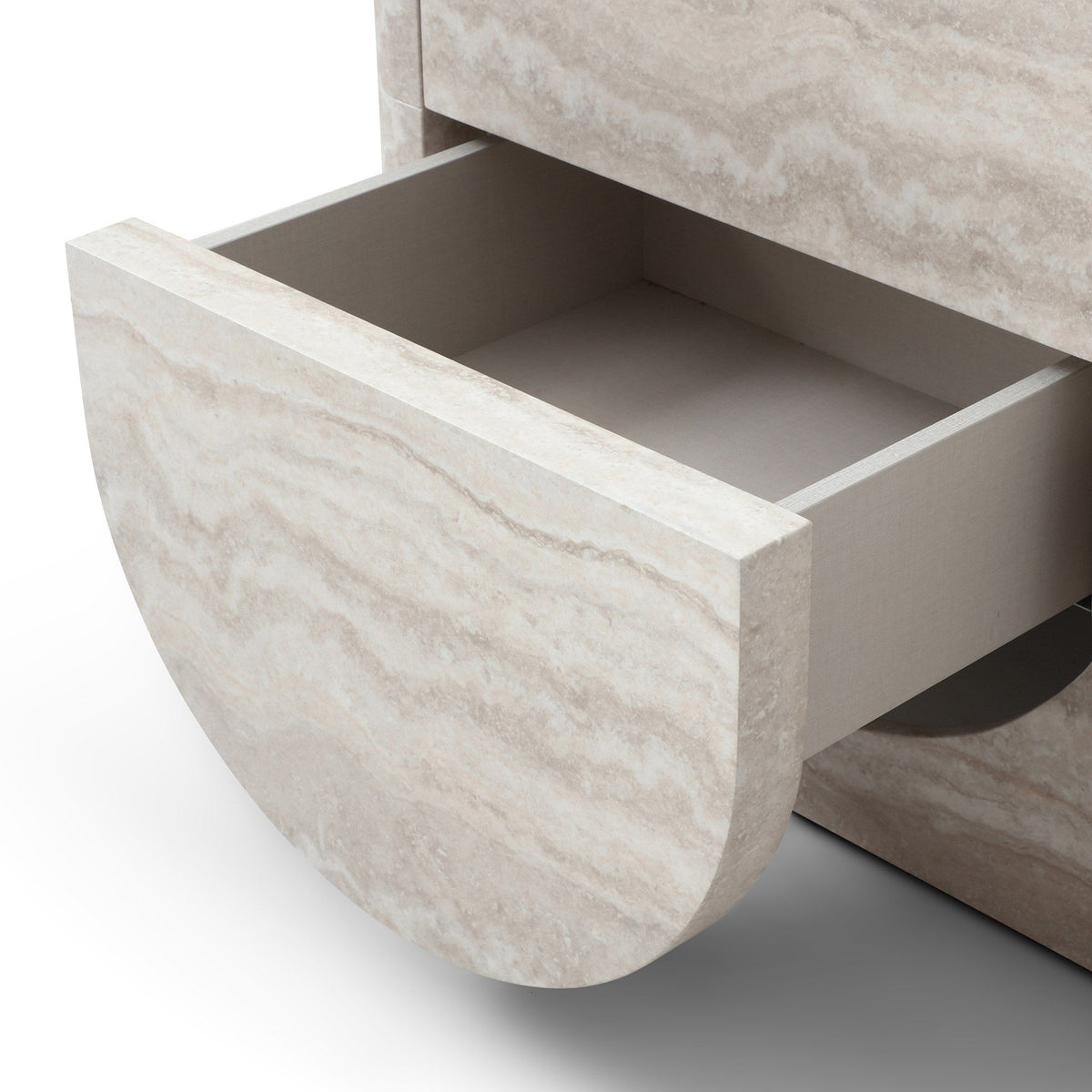 Yasmine Modern Faux Travertine 2-Drawer Nightstand