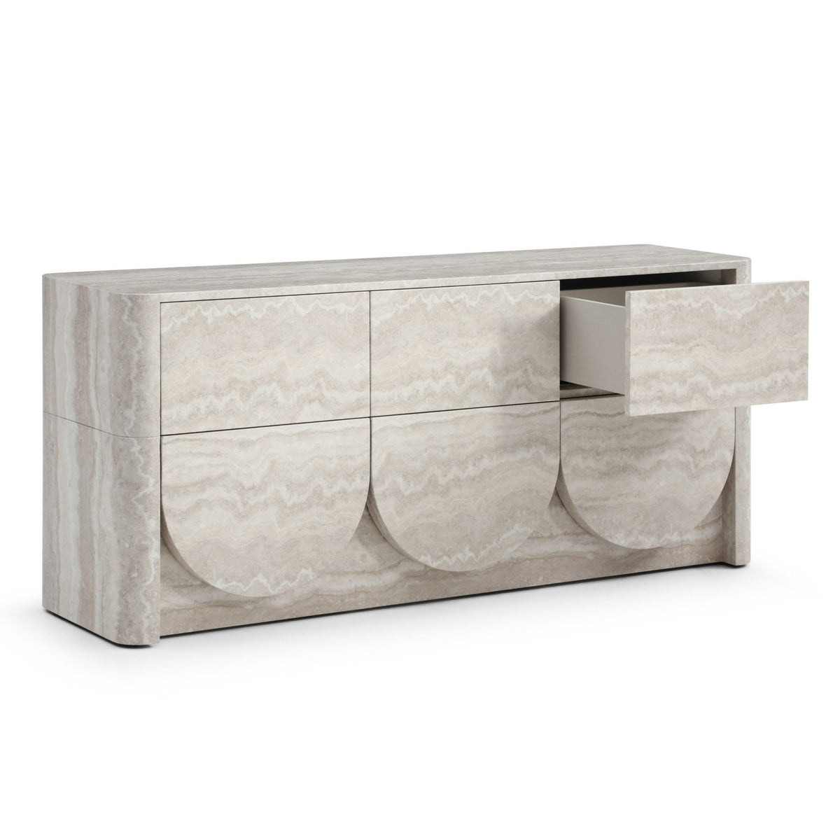 Yasmine Modern Faux Travertine Dresser