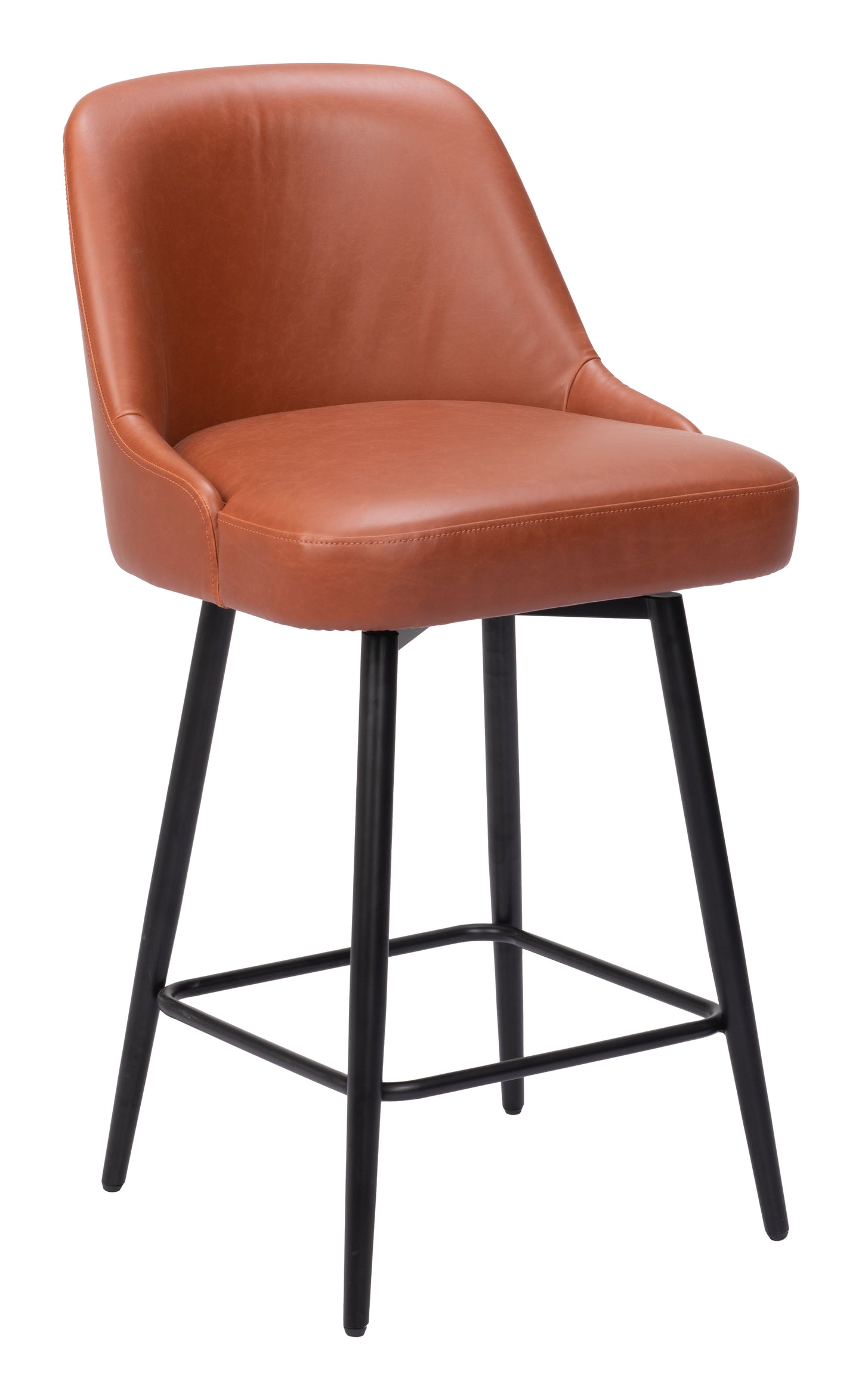 Keppel Swivel Counter Stool - Brown Sleek and Comfortable Swivel Stool for Modern Kitchens and Dining Areas