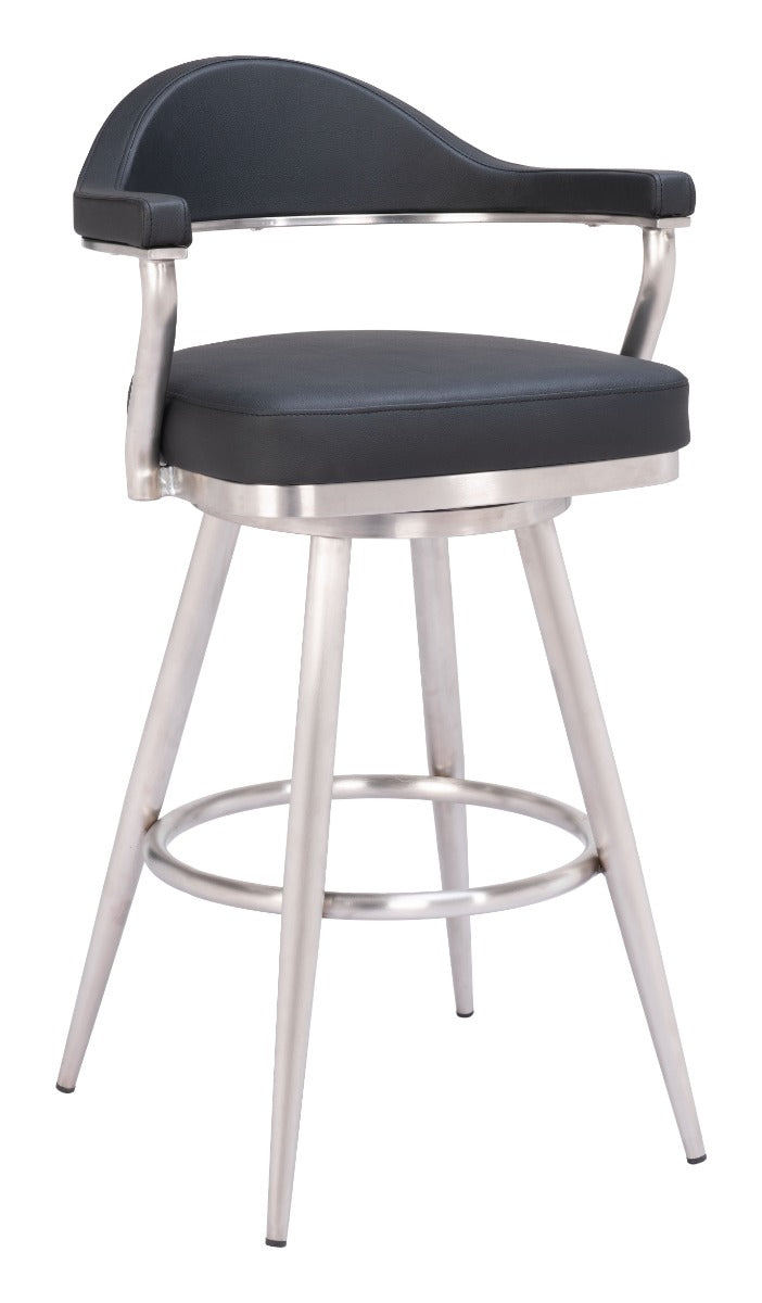 Vagur Swivel Barstool - Black Modern and Stylish Swivel Barstool for Contemporary Kitchens and Bars