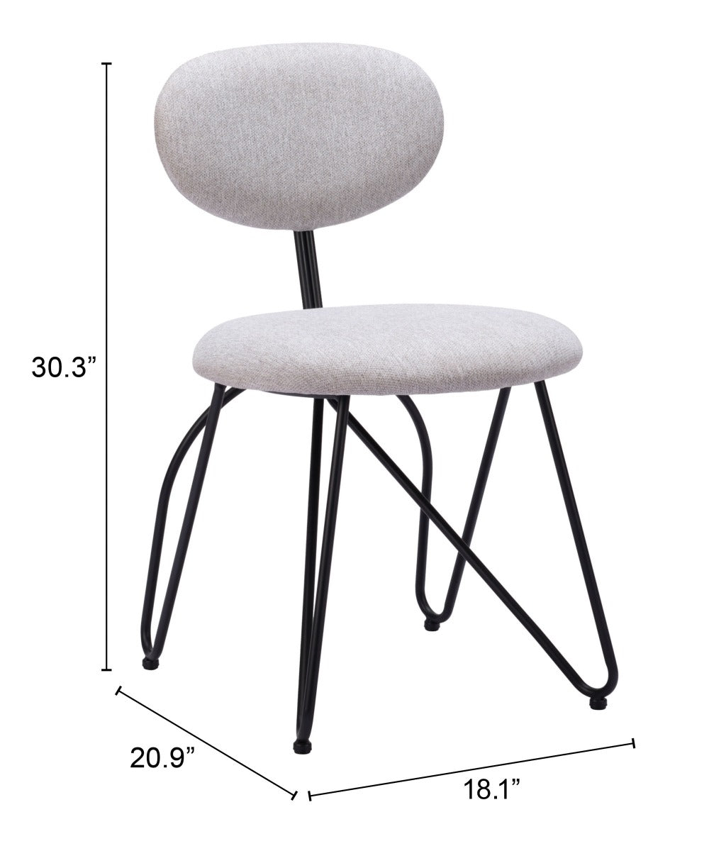 Novi Dining Chair Set of 2 - Dove Gray Modern Upholstered Chairs for Stylish Dining Spaces