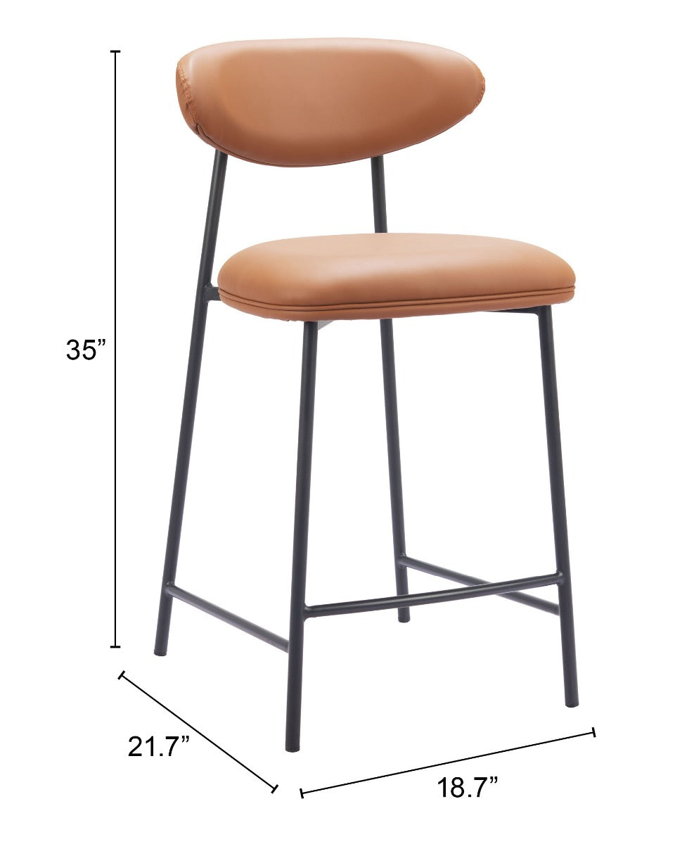Rorun Counter Stool (Set of 2) Brown β Stylish and Comfortable Brown Counter Stools for Modern Kitchens or Bars