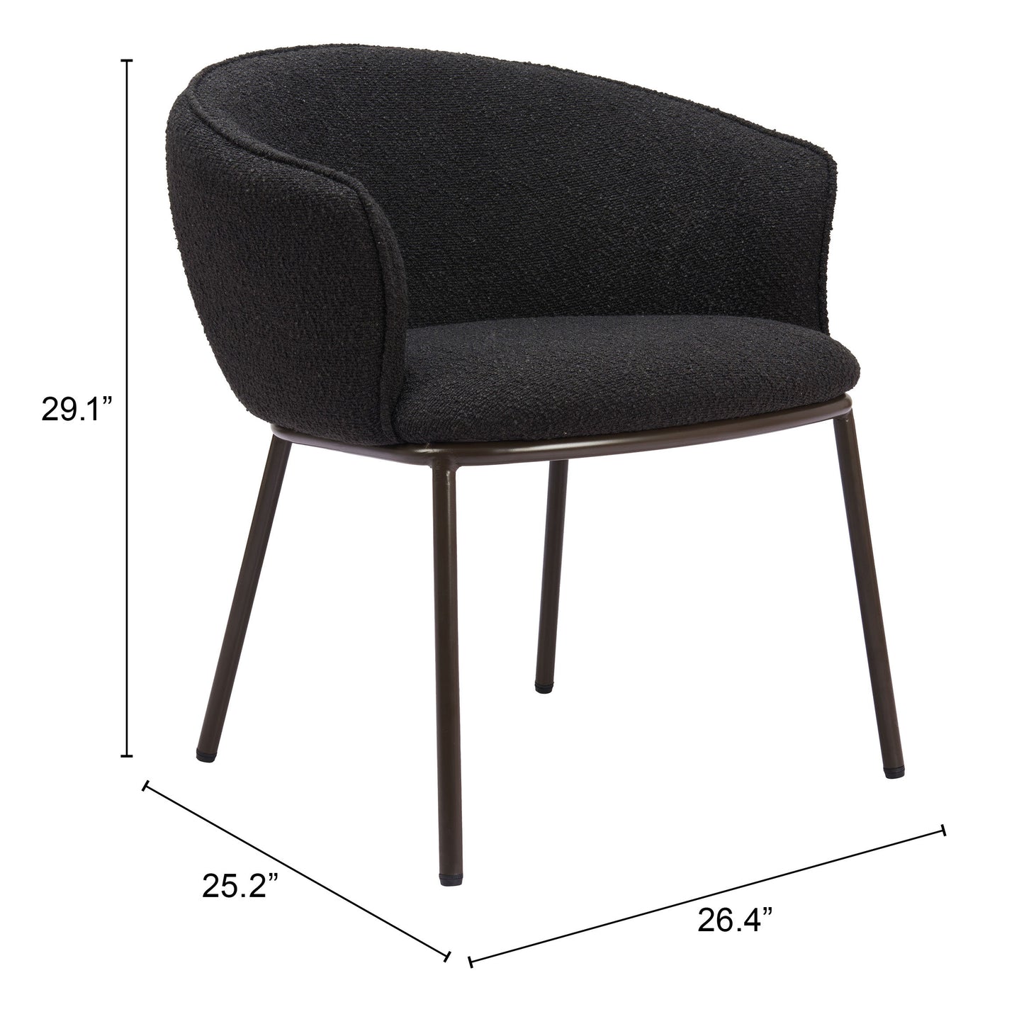 Essen Dining Chair - Black & Bronze Modern Upholstered Chairs for Stylish Dining Rooms