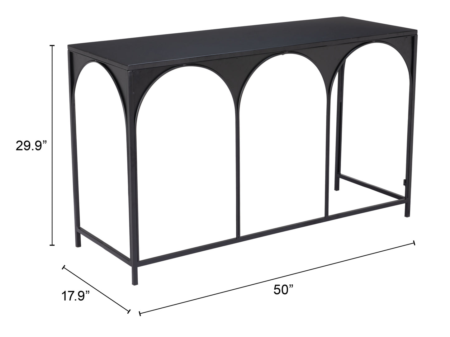 Loriet Console Table - Black Stylish and Sophisticated Console Table for Modern Living Spaces and Entryways