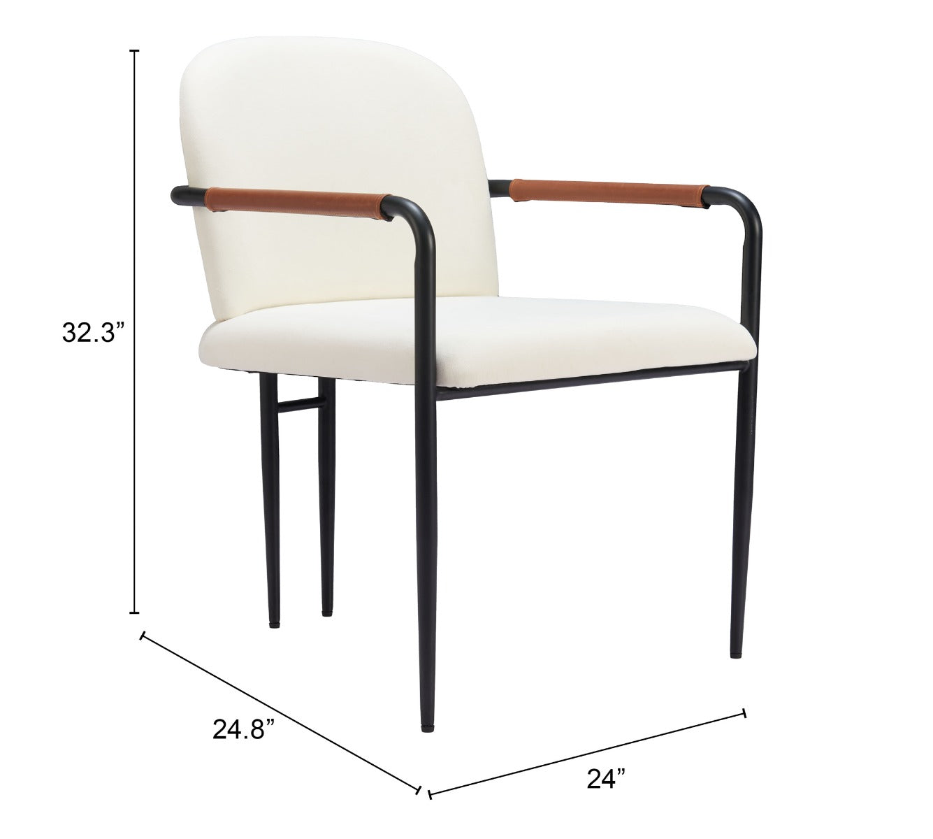Sibu Dining Chair Set of 2 - Cream Elegant and Comfortable Upholstered Chairs for Stylish Dining Rooms
