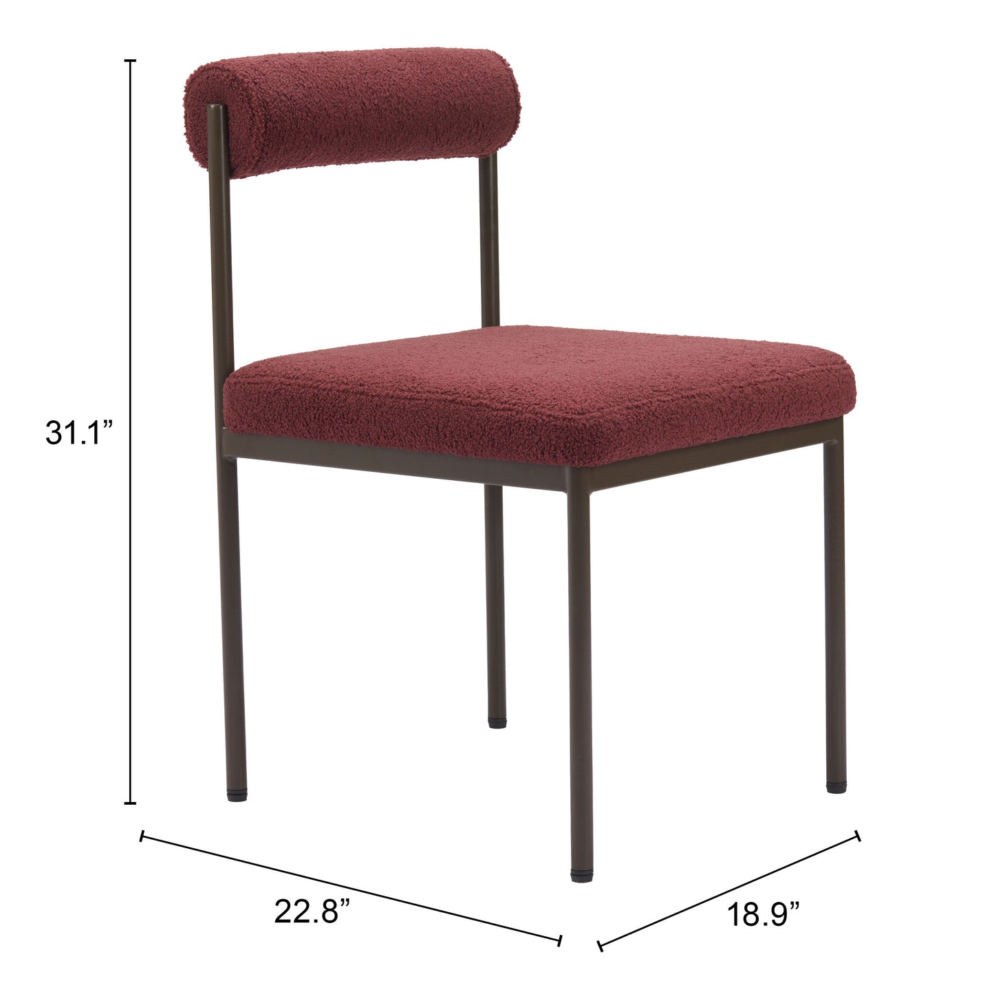 Livorno Dining Chair - Red & Bronze Stylish Upholstered Chairs for Elegant Dining Spaces