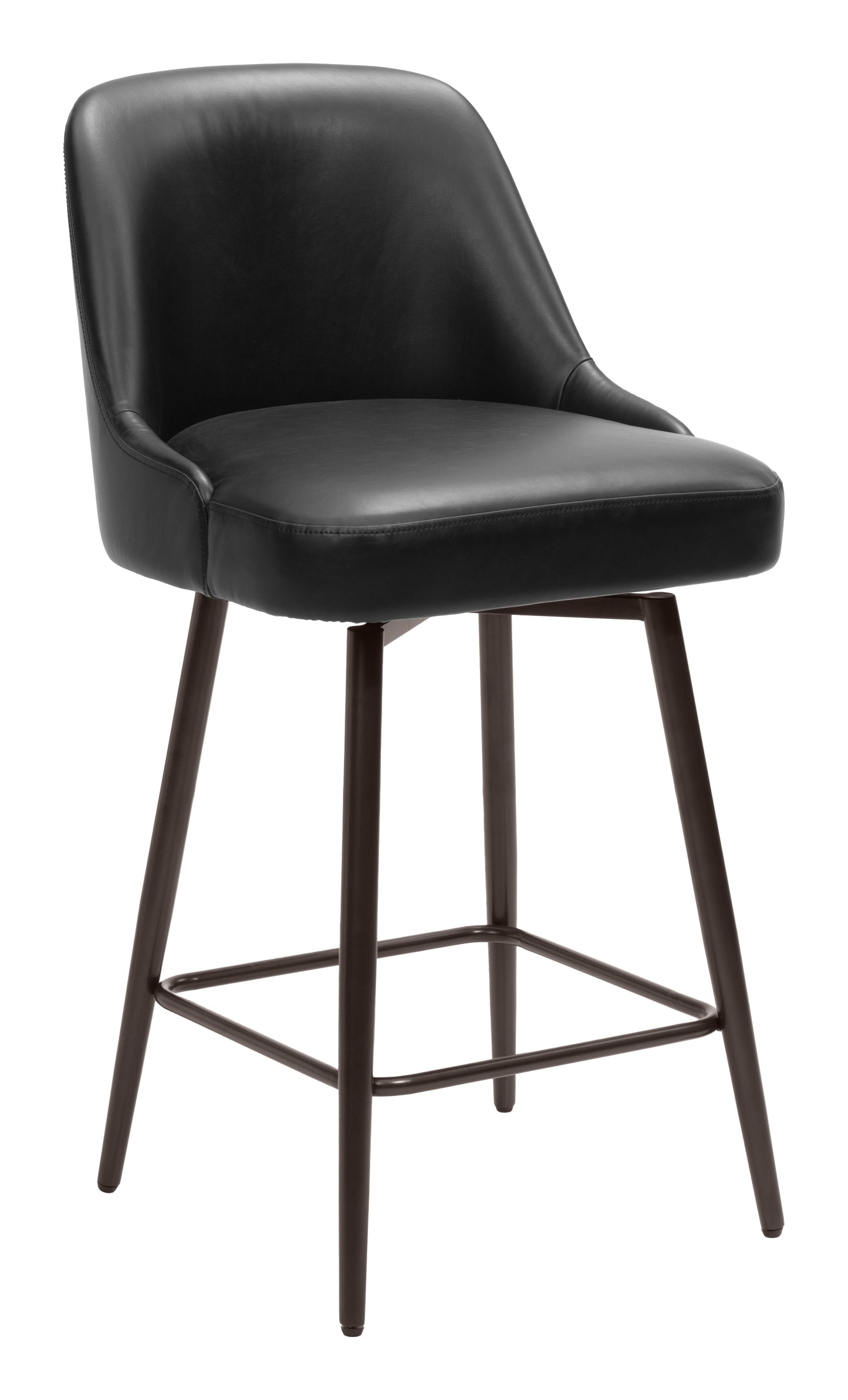 Keppel Swivel Counter Stool - Black & Bronze Modern and Stylish Swivel Stool for Contemporary Kitchens and Dining Spaces