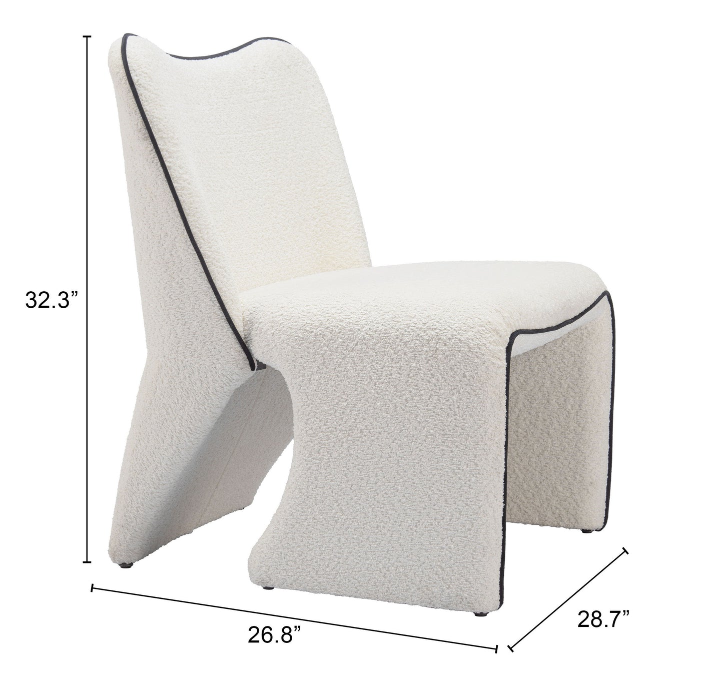 Novo Accent Chair Ivory β Chic and Comfortable Ivory Accent Chair for Living Room or Bedroom Decor