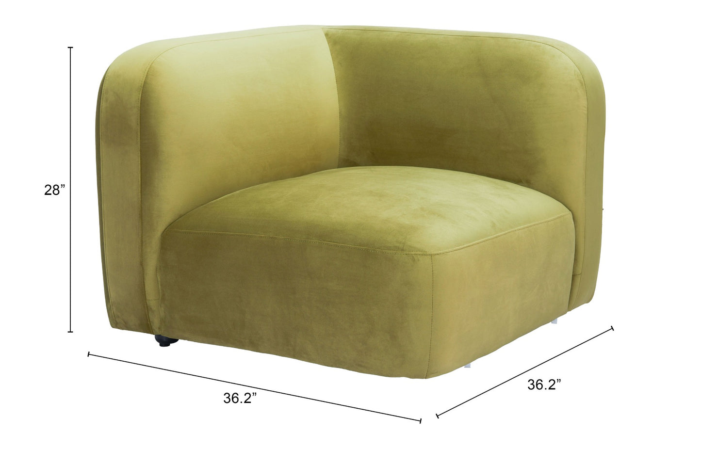 Biak Corner Chair - Green Elegant and Cozy Corner Chair for Contemporary Living Spaces